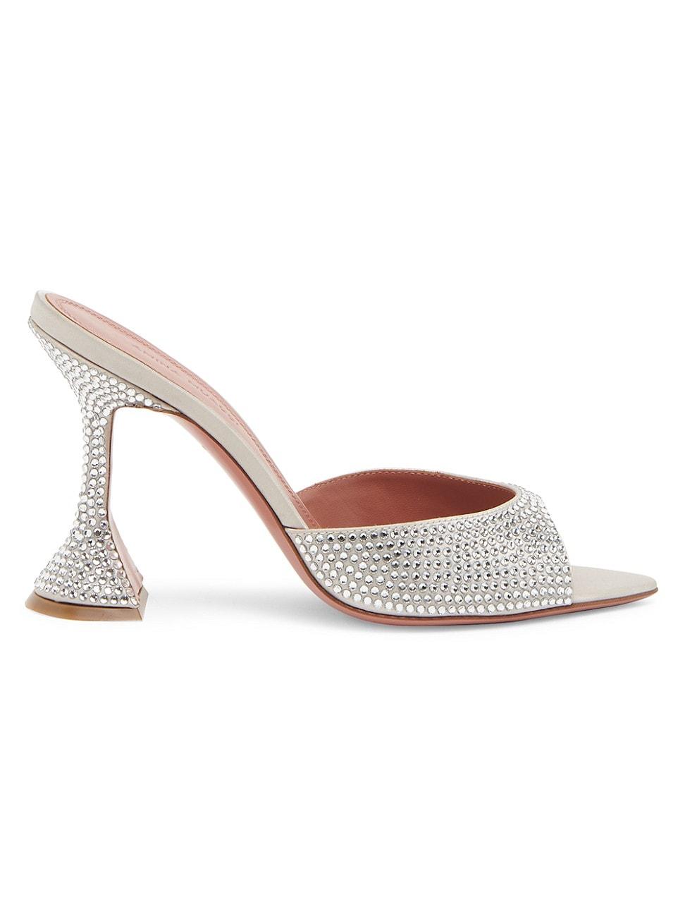 Womens Crystal-Embellished Satin Mules Product Image