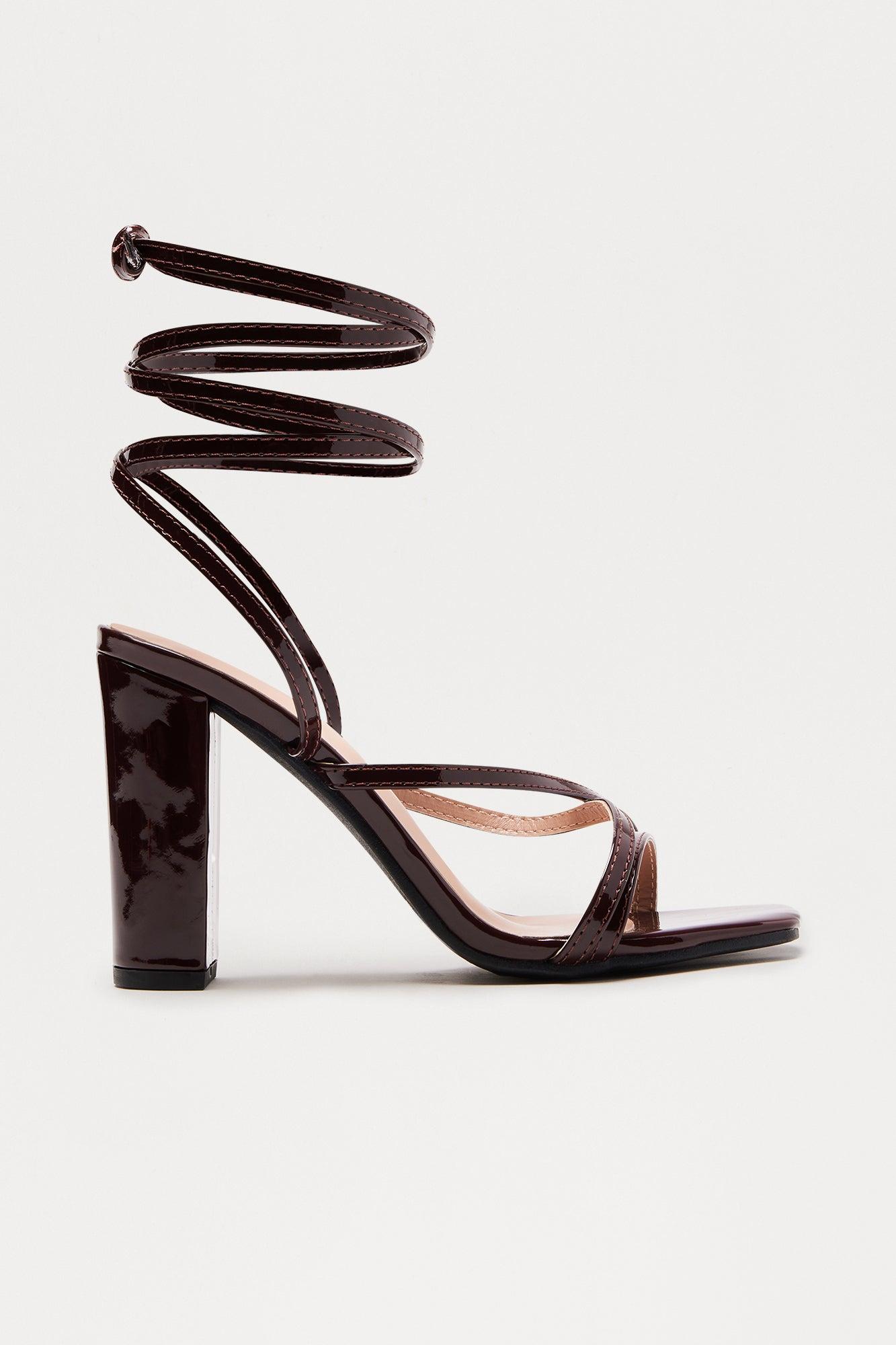 Drawn To You Wrap Up Heels - Brown Product Image