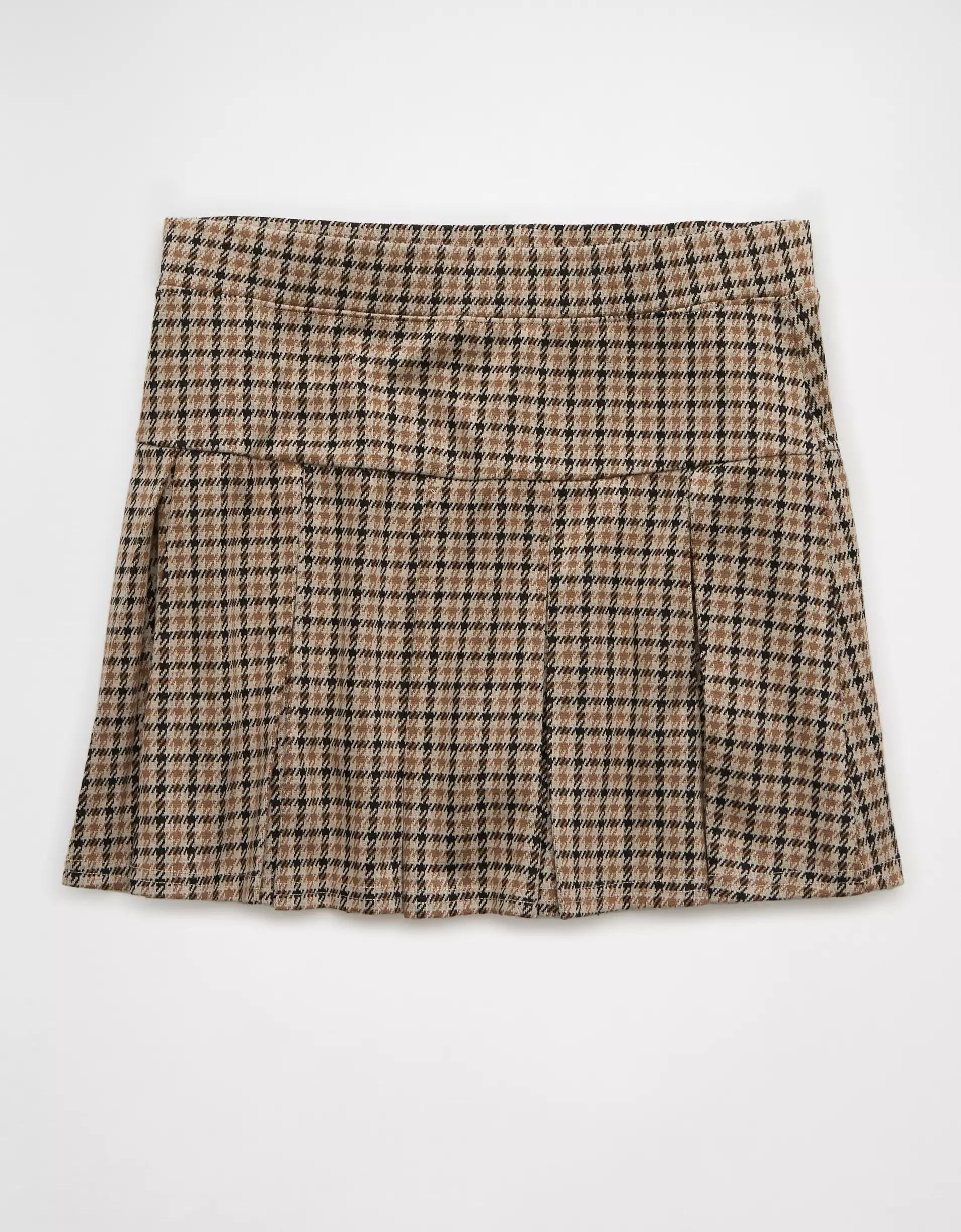 AE Pleated It Knit Plaid Skort Product Image