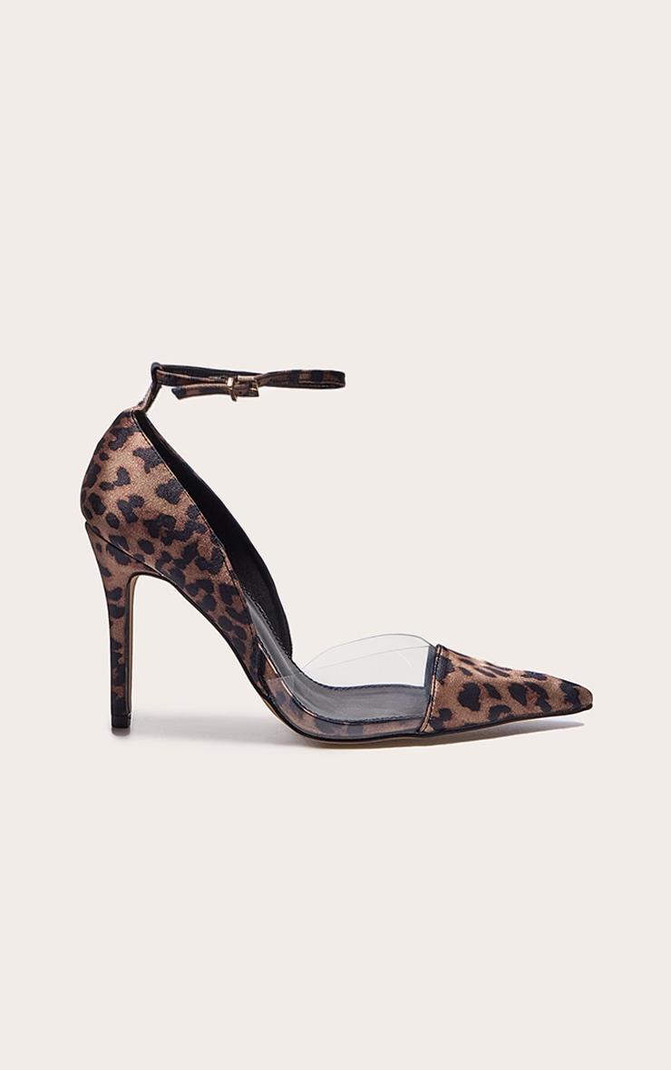 Leopard Satin Perspex Point Toe Court Heels Product Image