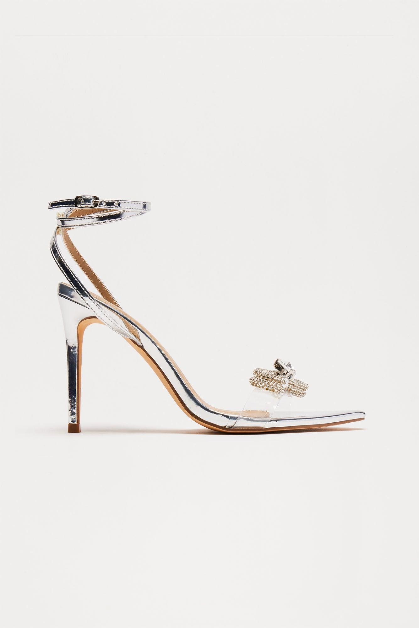 Always Shining Bright Heeled Sandals - Silver Product Image