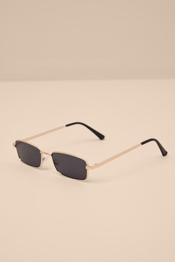 Colyvia Gold Rectangle Sunglasses Product Image