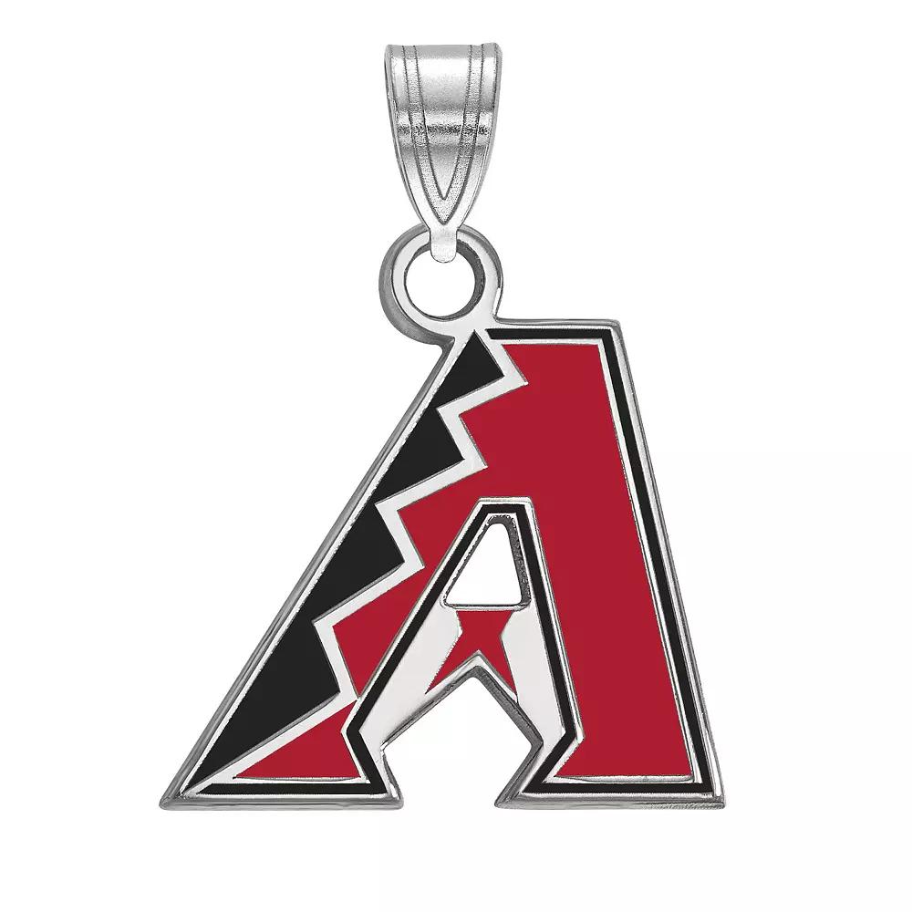 LogoArt Sterling Silver Arizona Diamondbacks Small Enameled Pendant, Women's Product Image