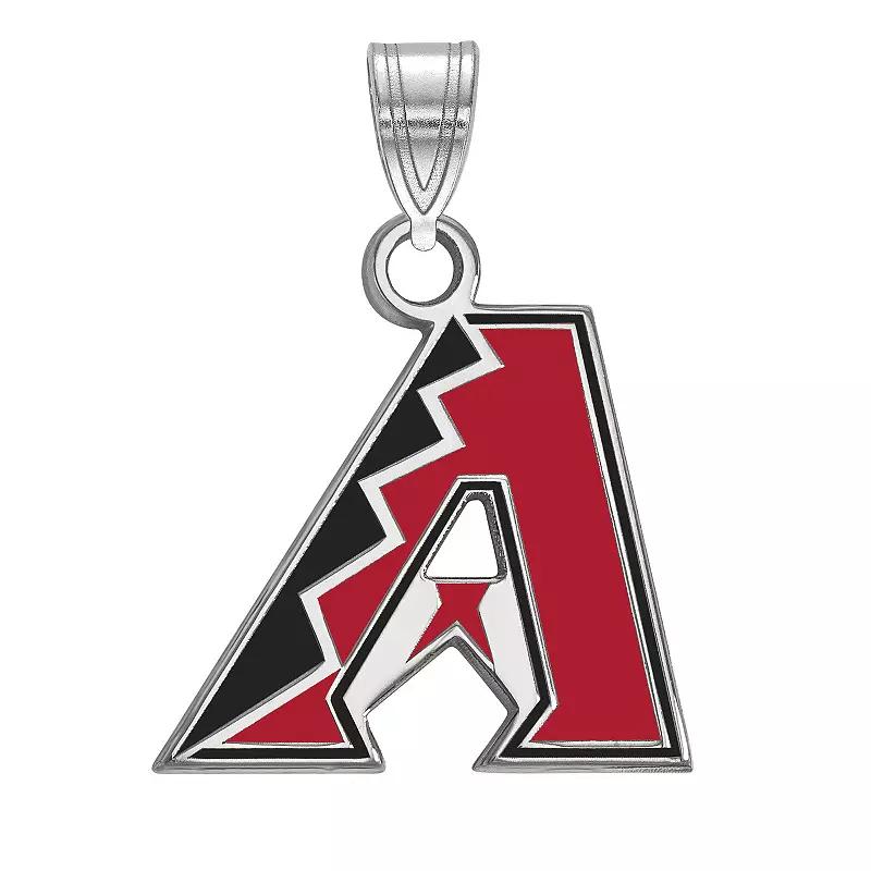 LogoArt Sterling Silver Arizona Diamondbacks Small Enameled Pendant, Women's Product Image