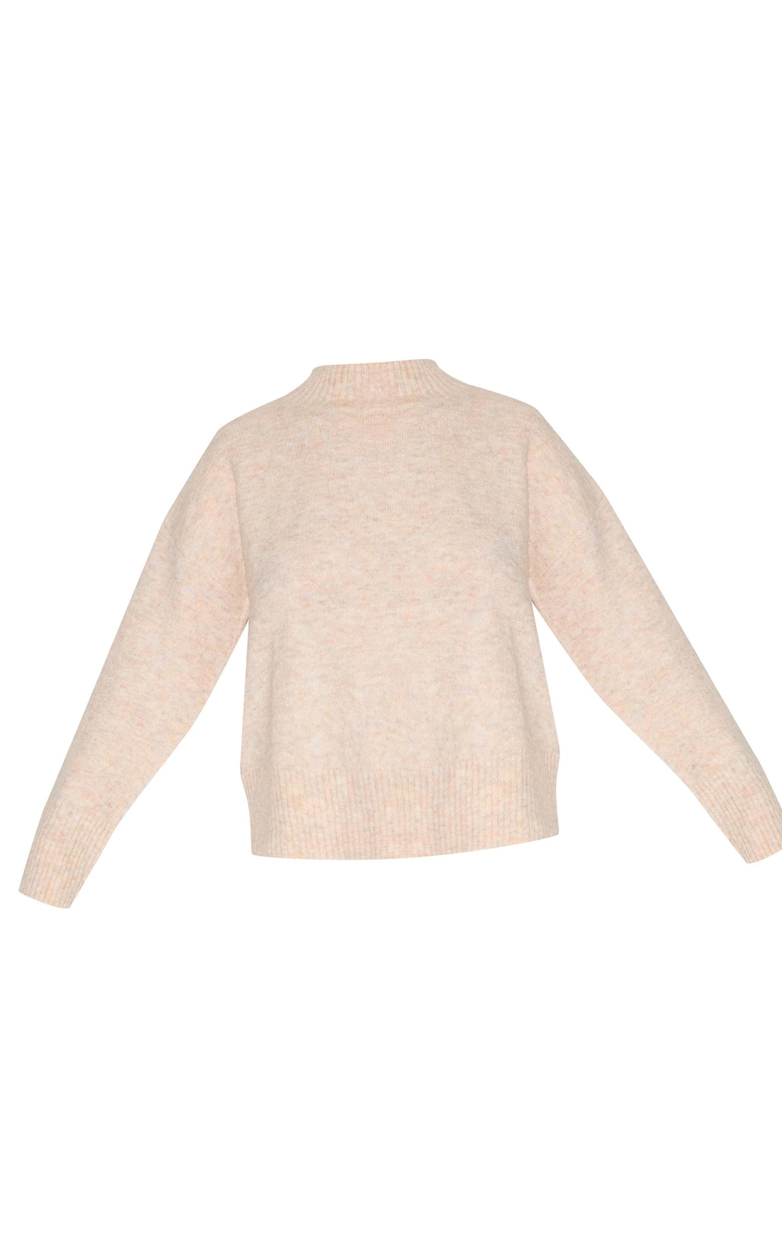 Stone Luxe Knit High Neck Open Back Sweater Product Image