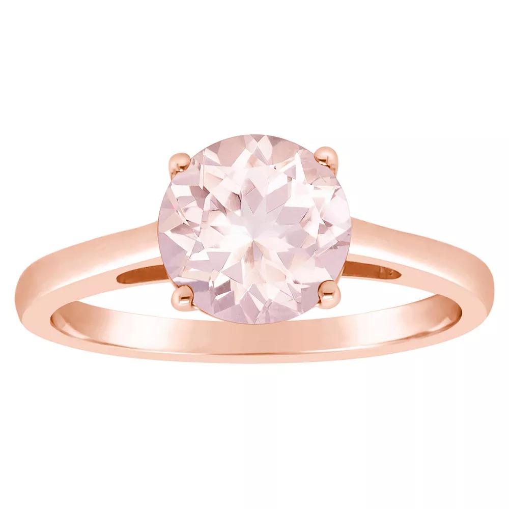 Alyson Layne 14k Gold Round Morganite Solitaire Ring, Women's, Size: 10, 14k White Gold Product Image