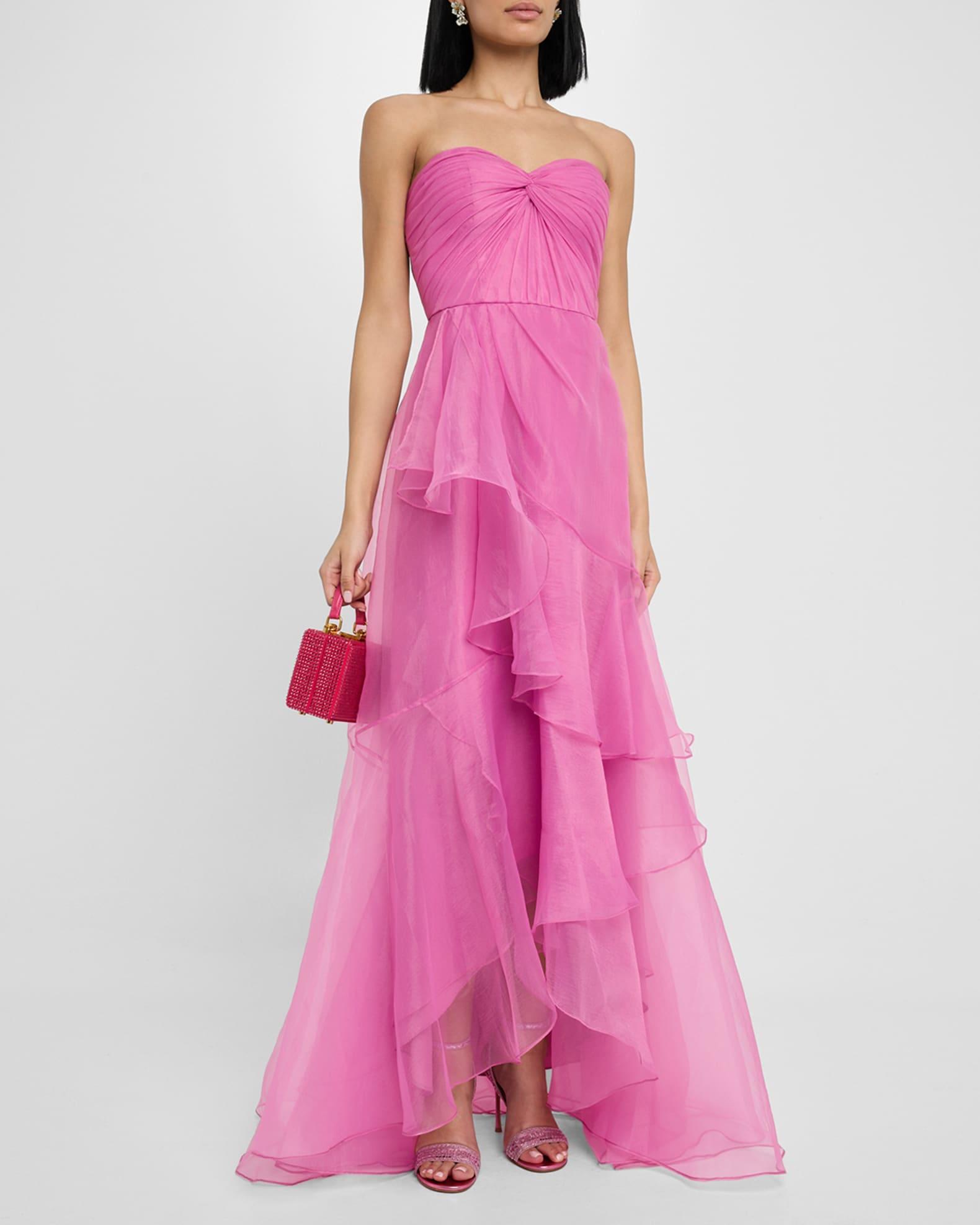 Nicki Strapless Ruffle Organza Gown Product Image