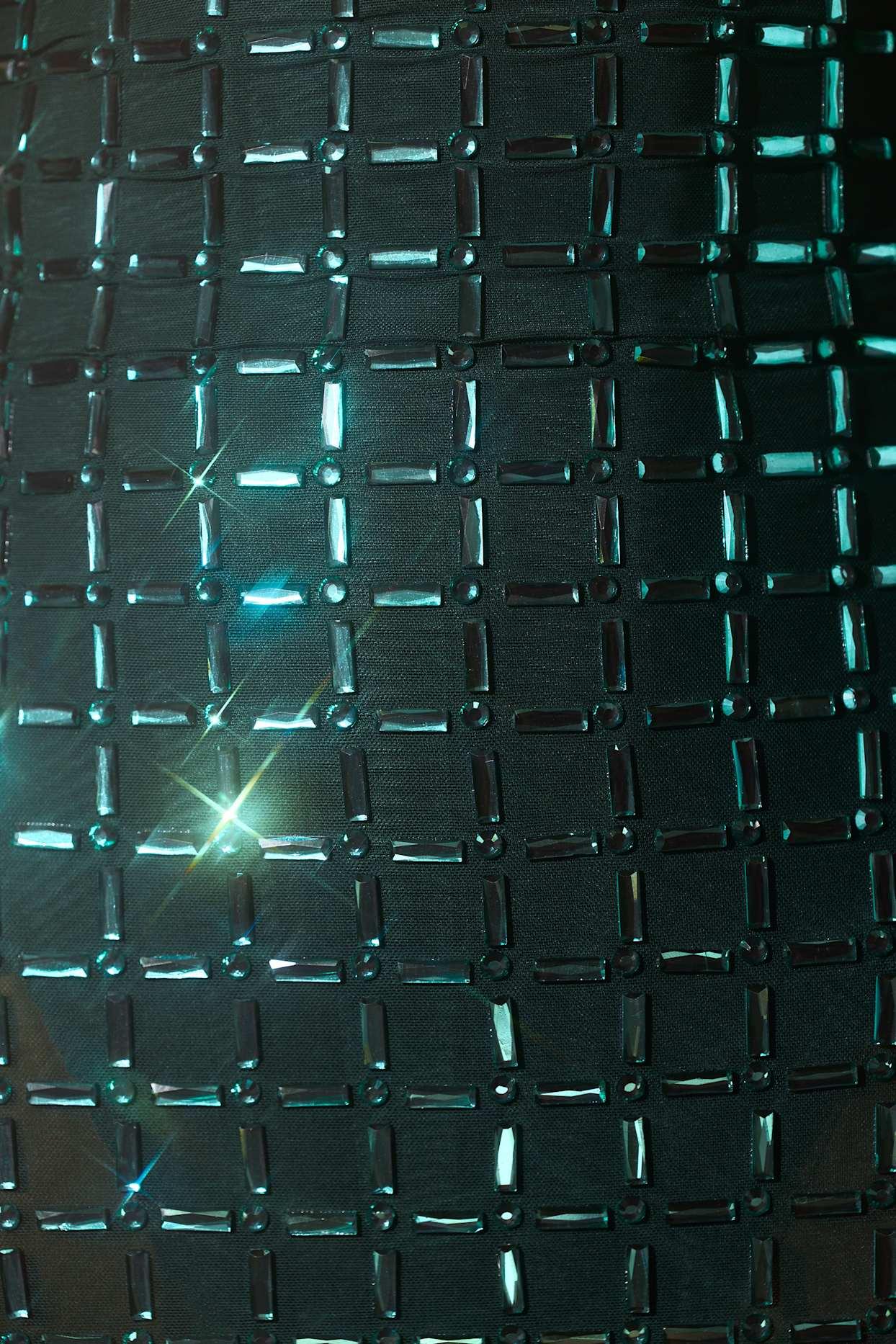 Embellished A-Line Mini Dress in Emerald Green Product Image