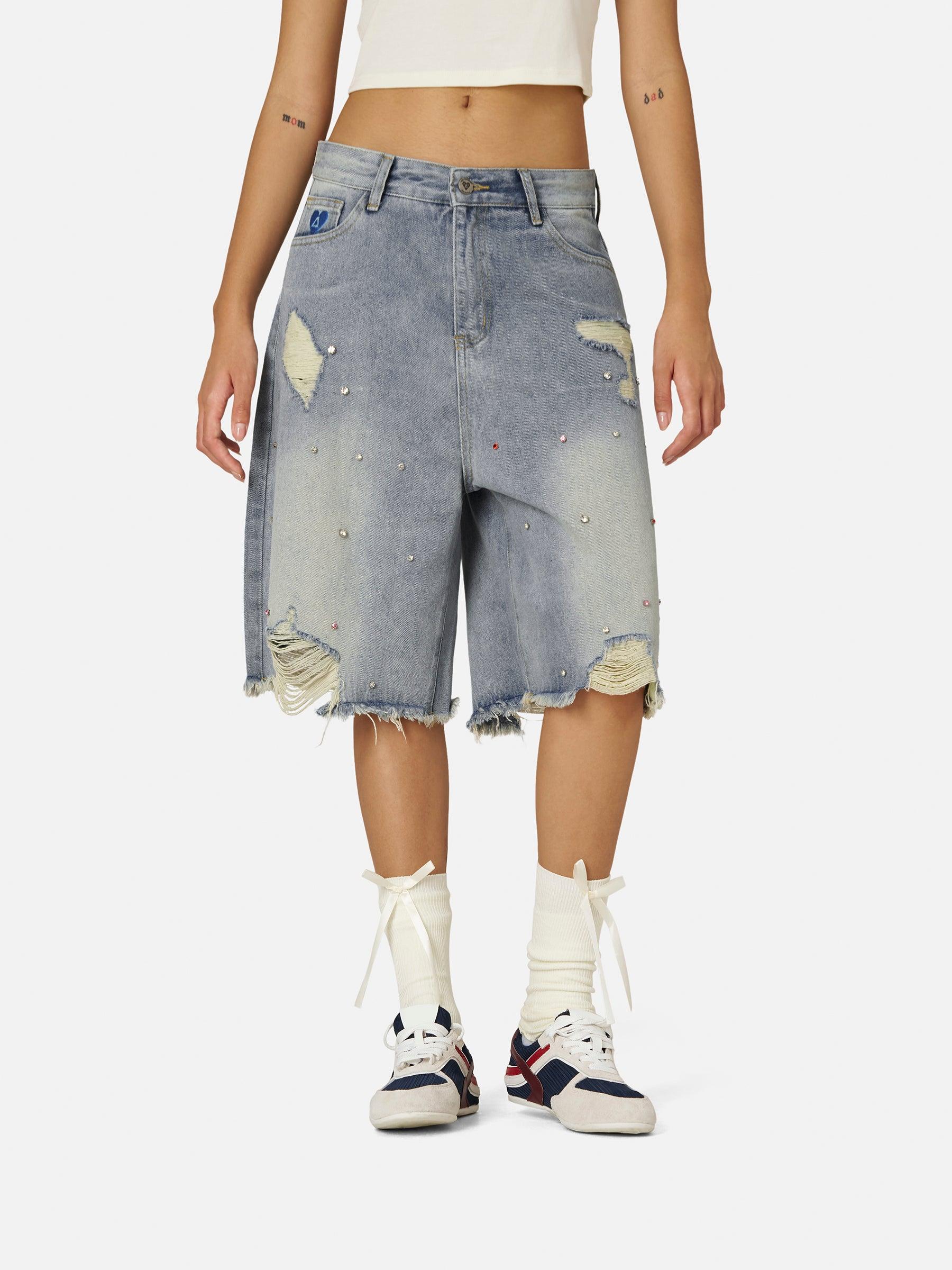 Aelfric Eden Rhinestone Application Jorts Product Image