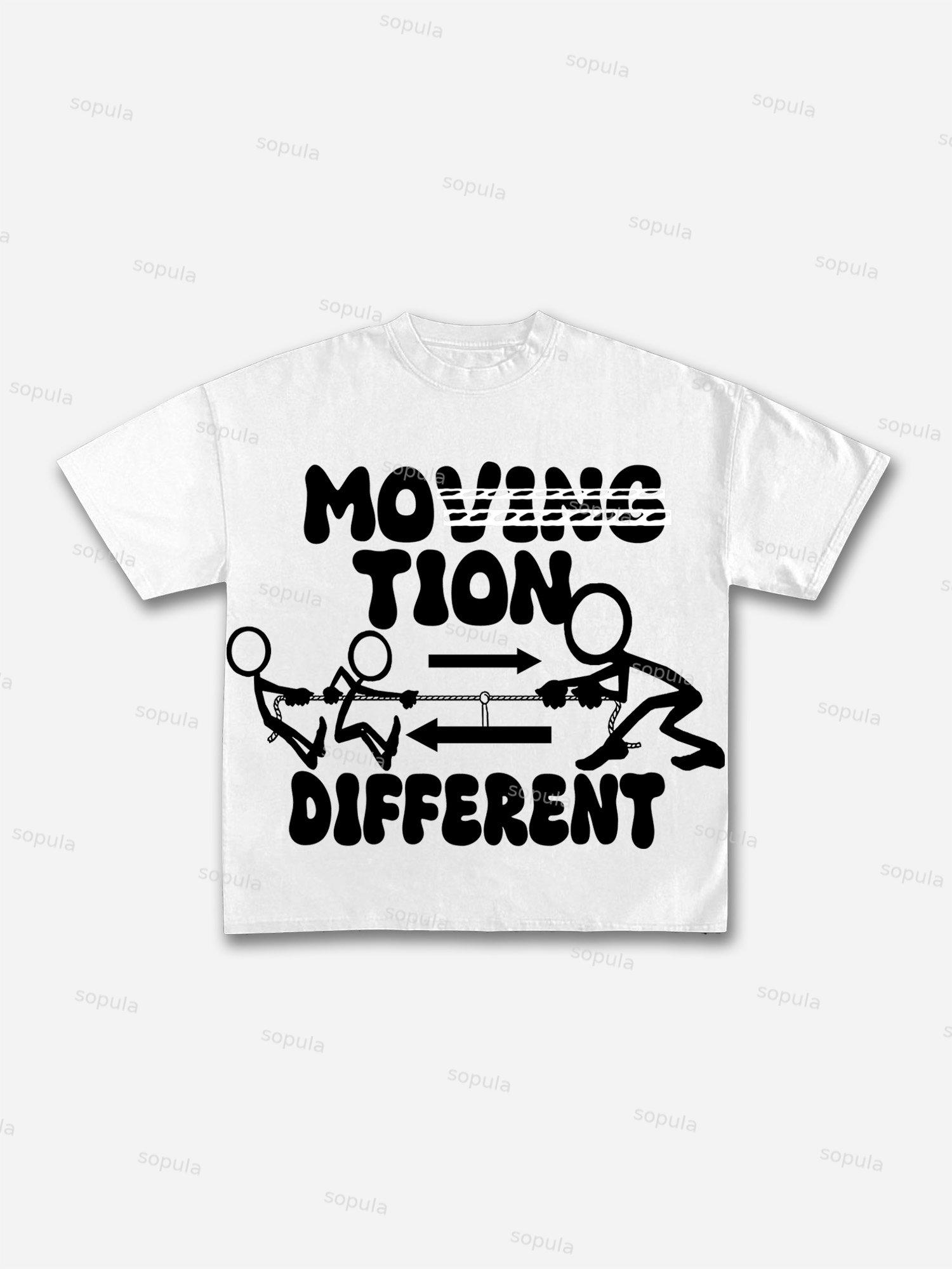 Men's Motion Different Graphic Print Cotton T-shirt Product Image