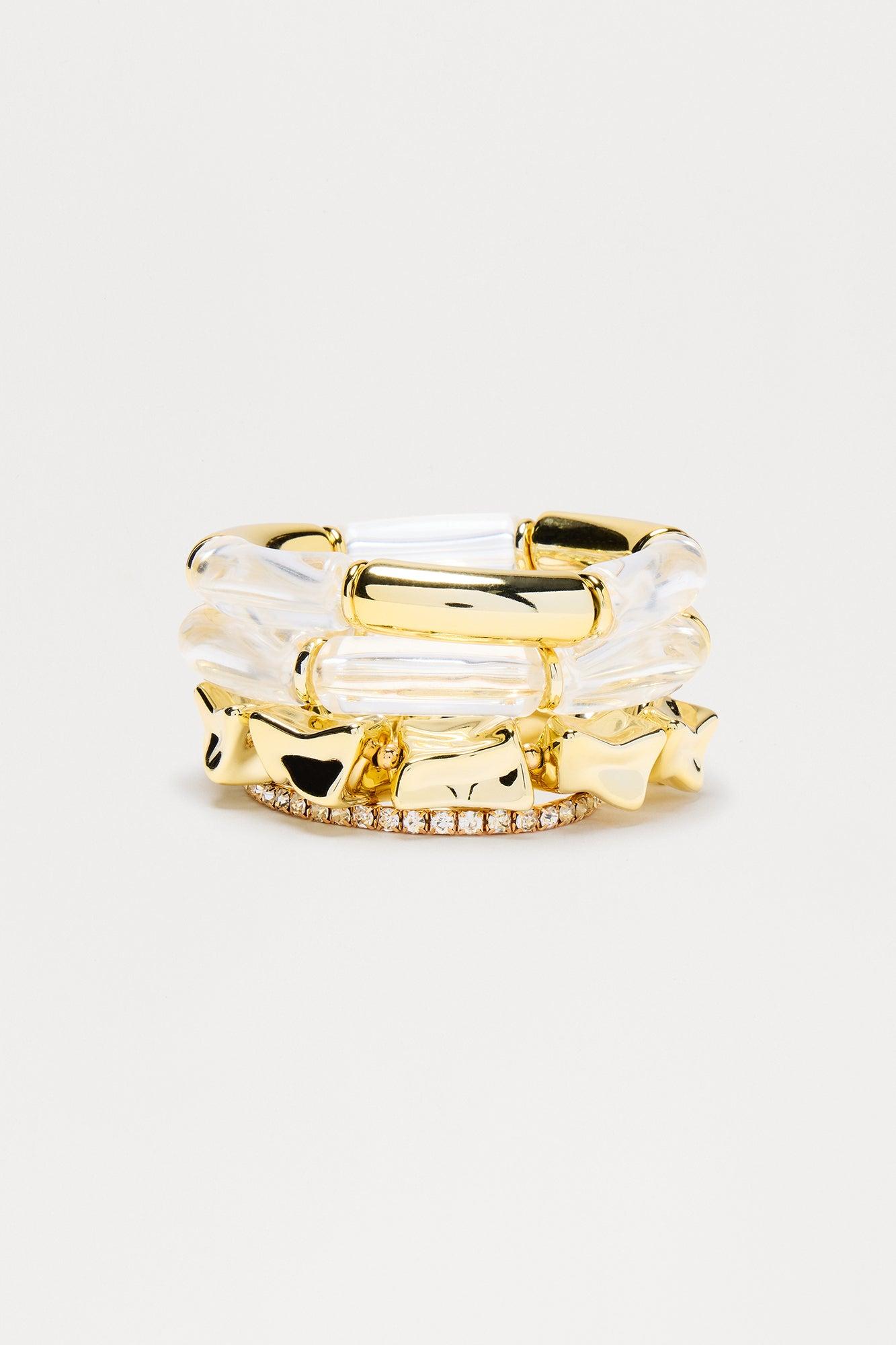 Lucia 4 Piece Stretch Bracelet Set - Gold Female Product Image