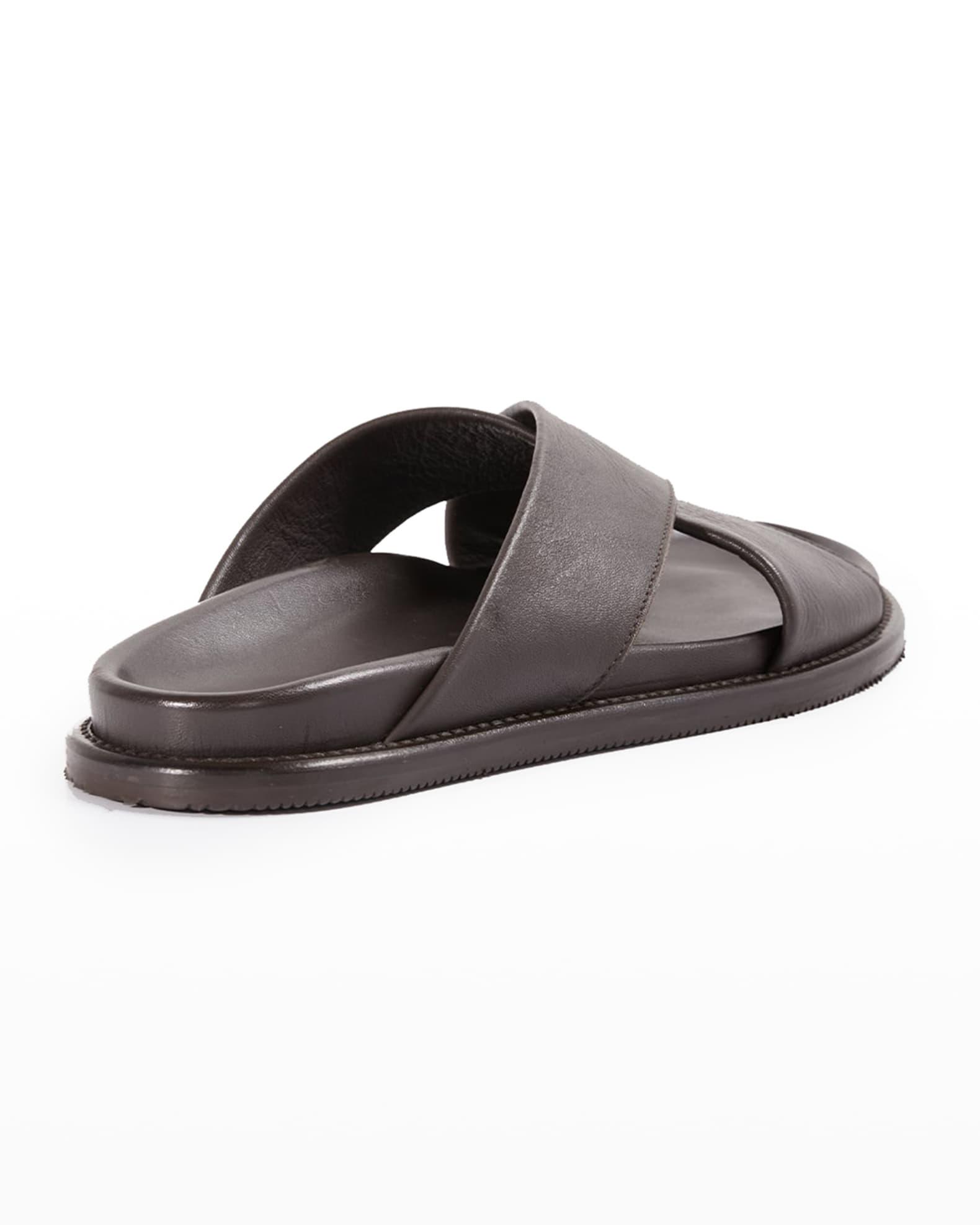 Men's Punta Crisscross Leather Slide Sandals Product Image