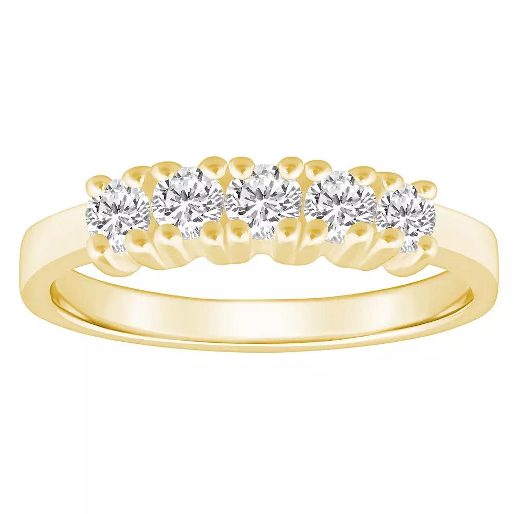 Alyson Layne 14k Gold 1/2 Carat T.W. Diamond 5-Stone Wedding Ring, Women's, Size: 7, Yellow Product Image