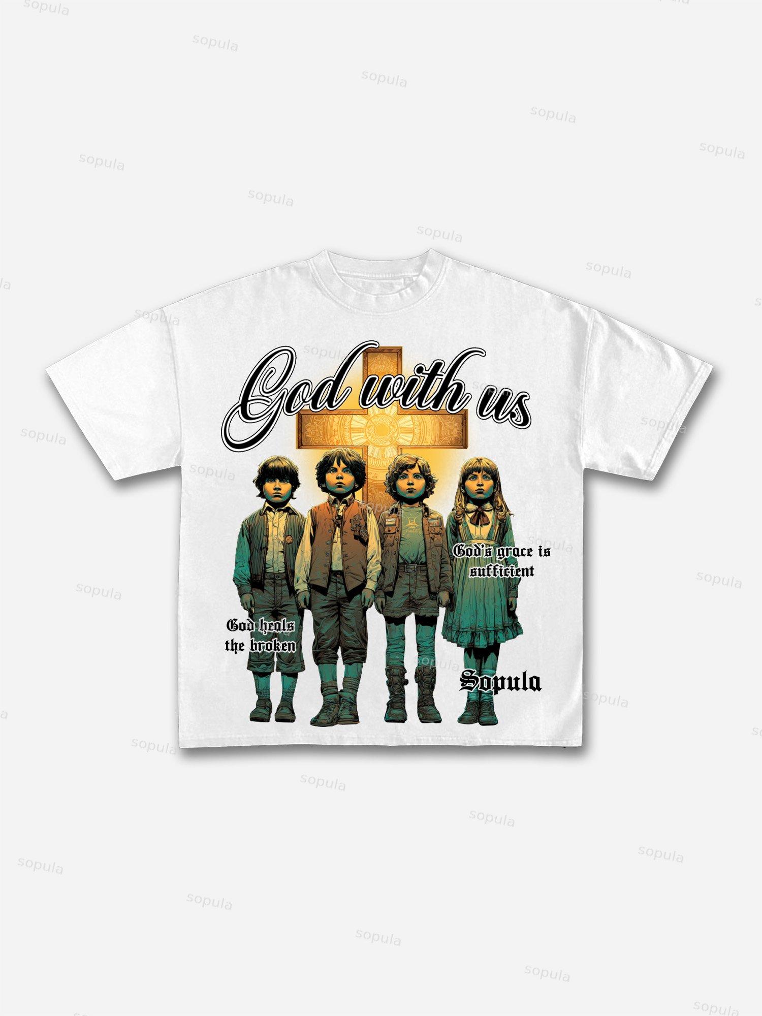 Summer Vacation Racing Print Cotton T-shirt Product Image