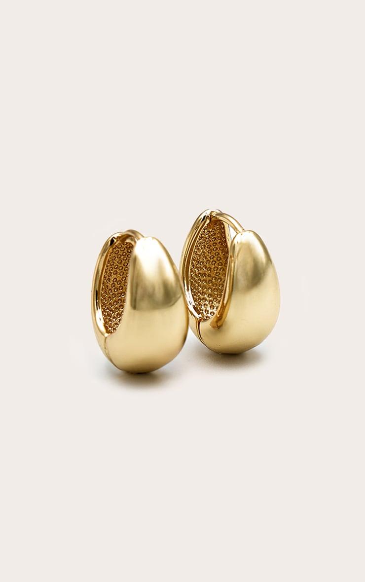 Real Gold Plated Drop Huggie Hoop Earrings Product Image