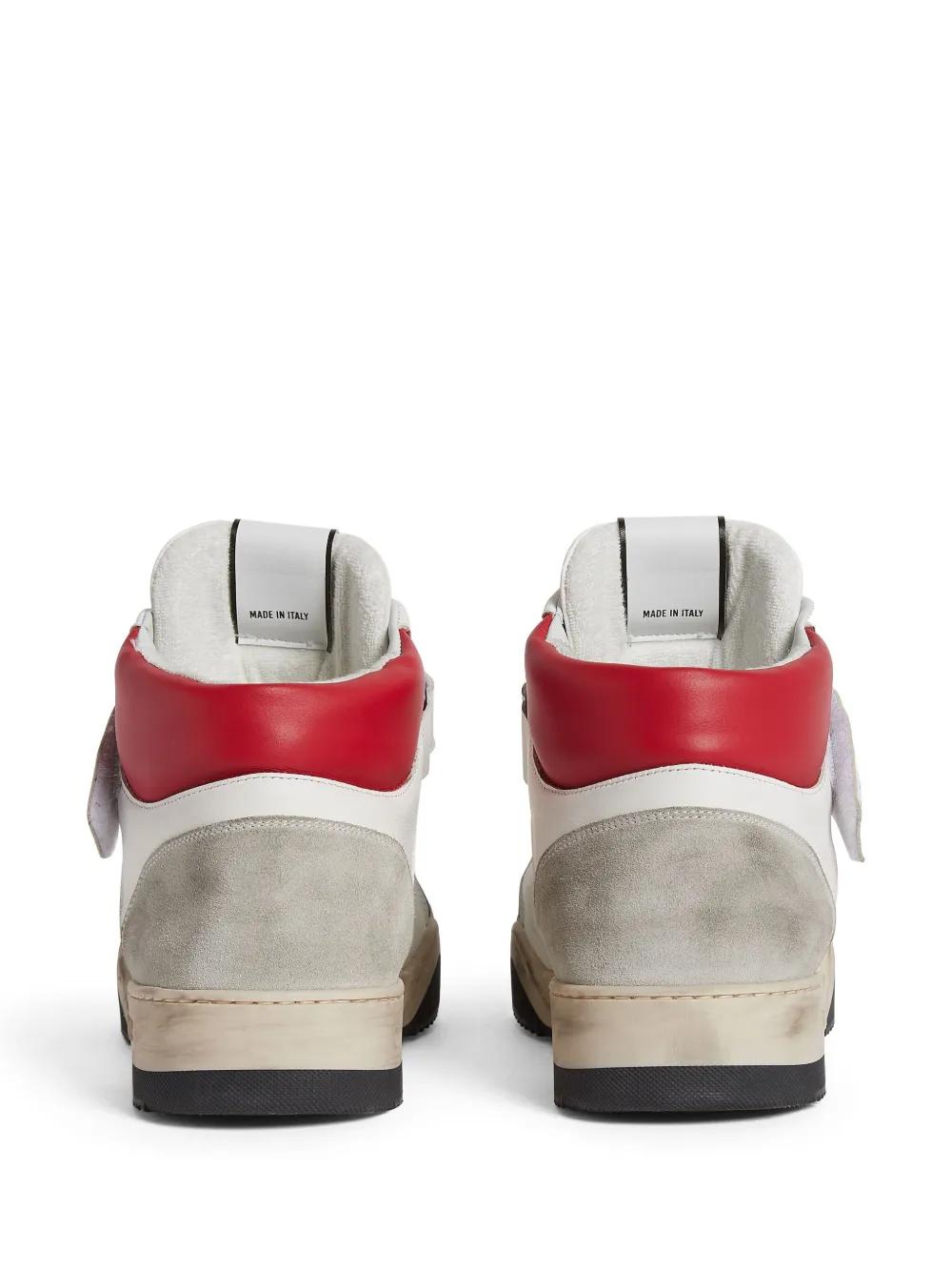 Spiker distressed high-top sneakers Product Image
