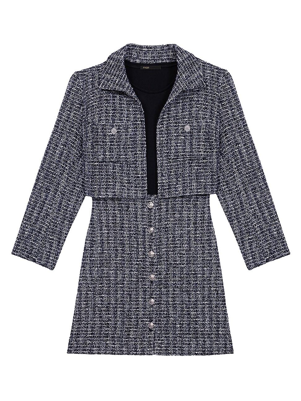 Womens 2-in-1 Tweed Dress Product Image