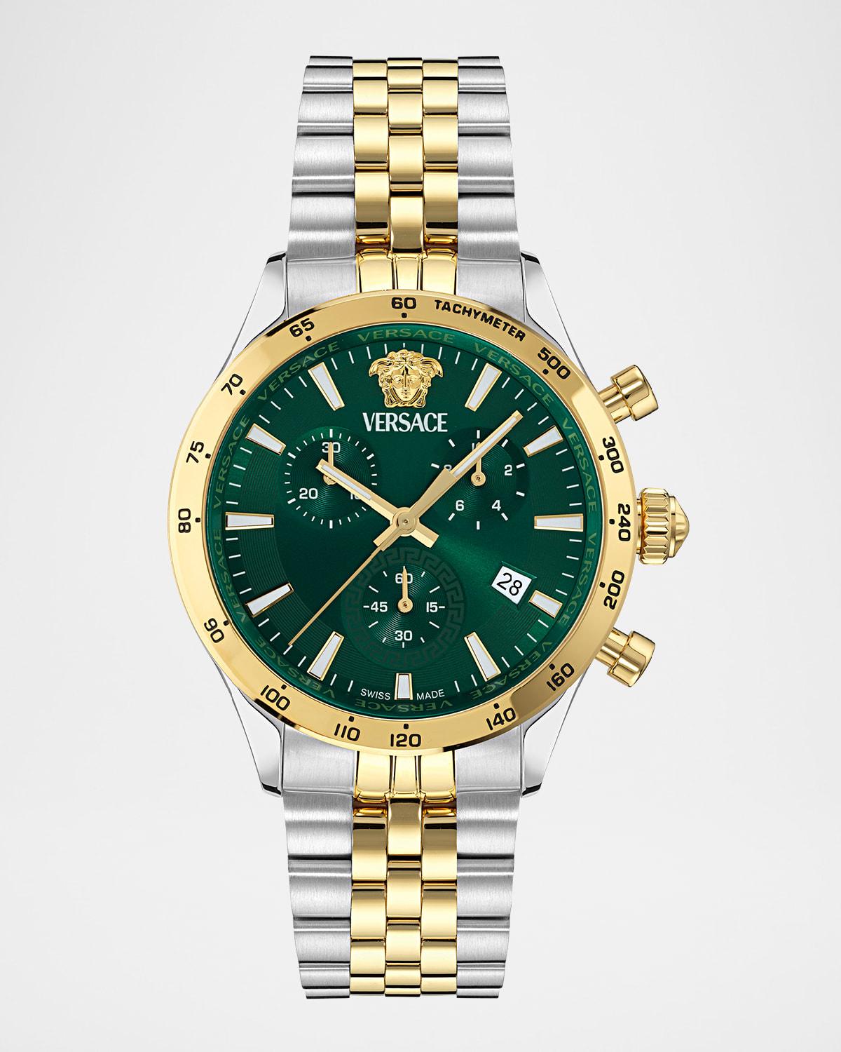 Mens Hellenyium Chrono Petite Two-Tone Bracelet Watch, 40mm Product Image