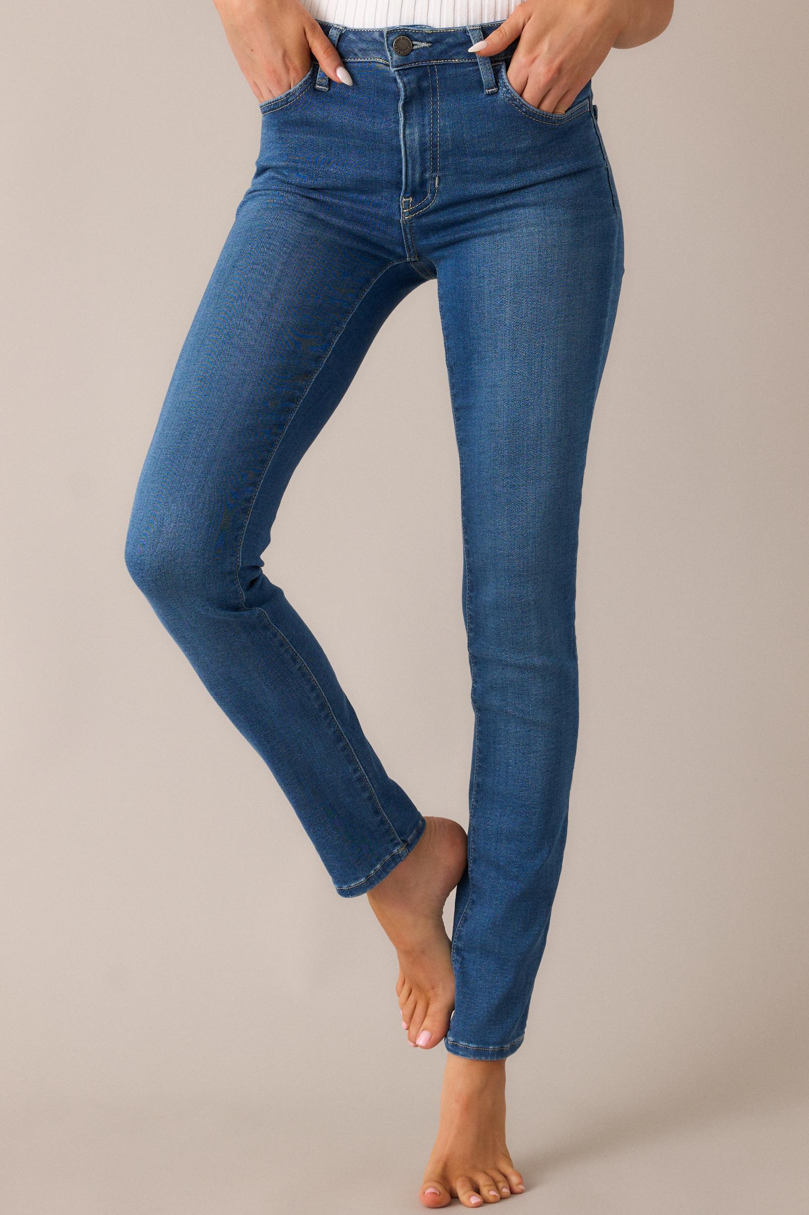 Take A Moment Medium Wash Skinny Jeans Product Image