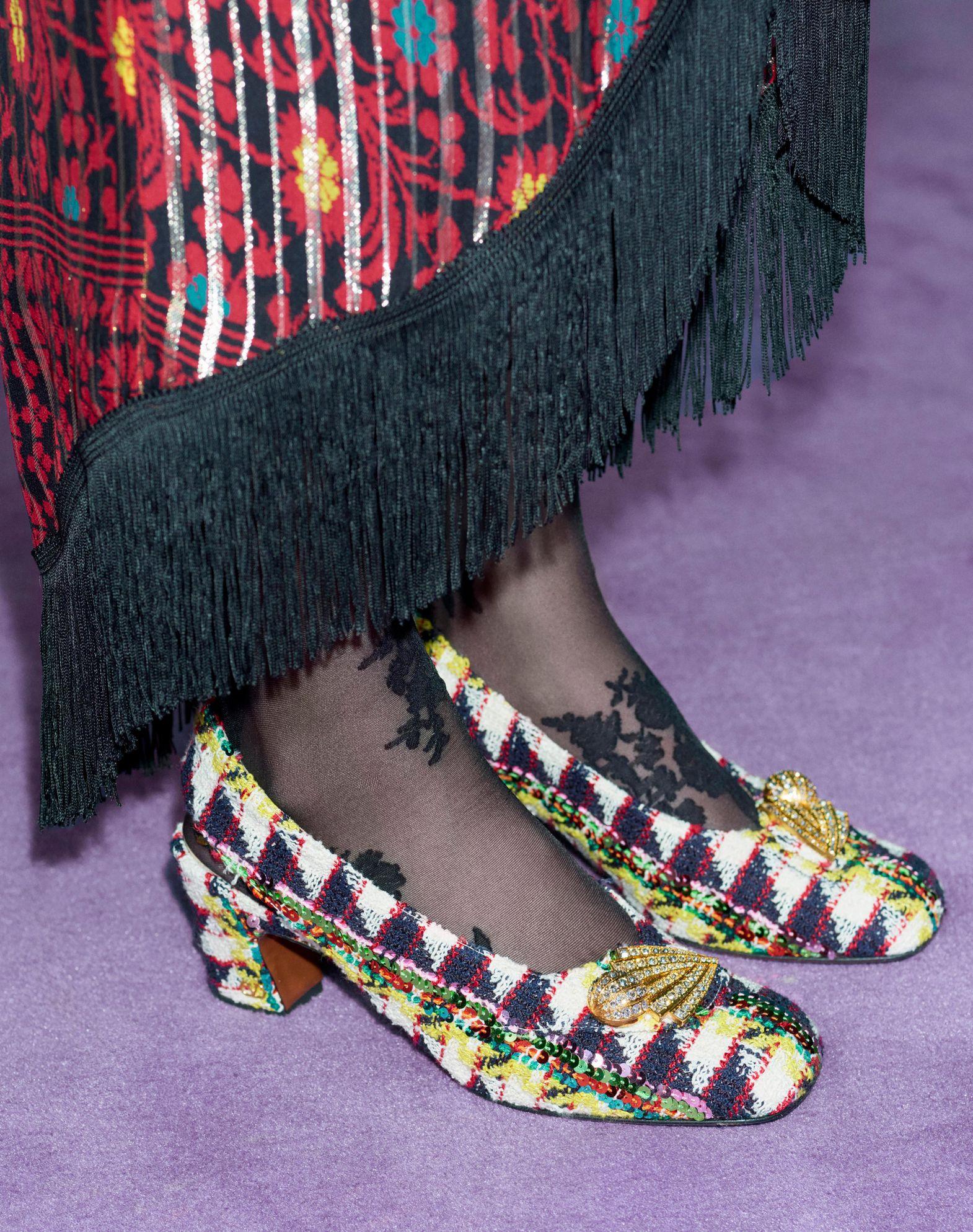 Adamantine Slingback Pumps In Tweed 60Mm Product Image