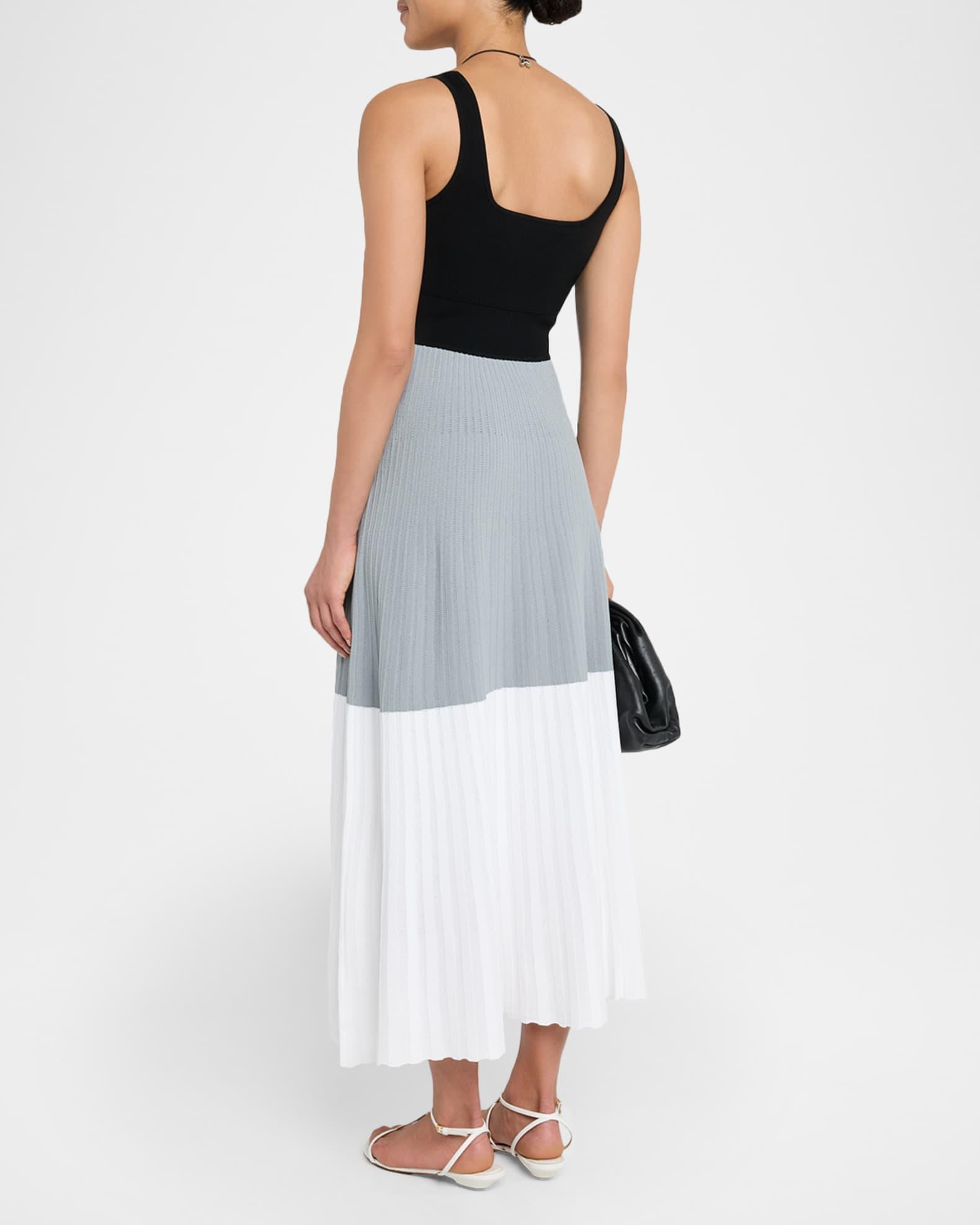 Color Block Square-Neck Midi Dress Product Image