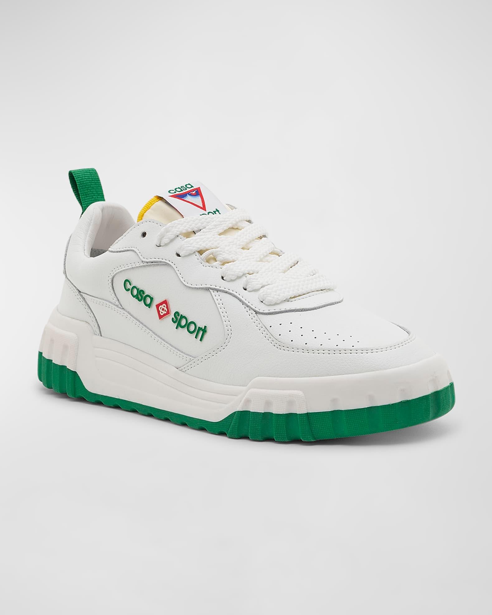 Men's Tennis Court Leather Low-Top Sneakers Product Image