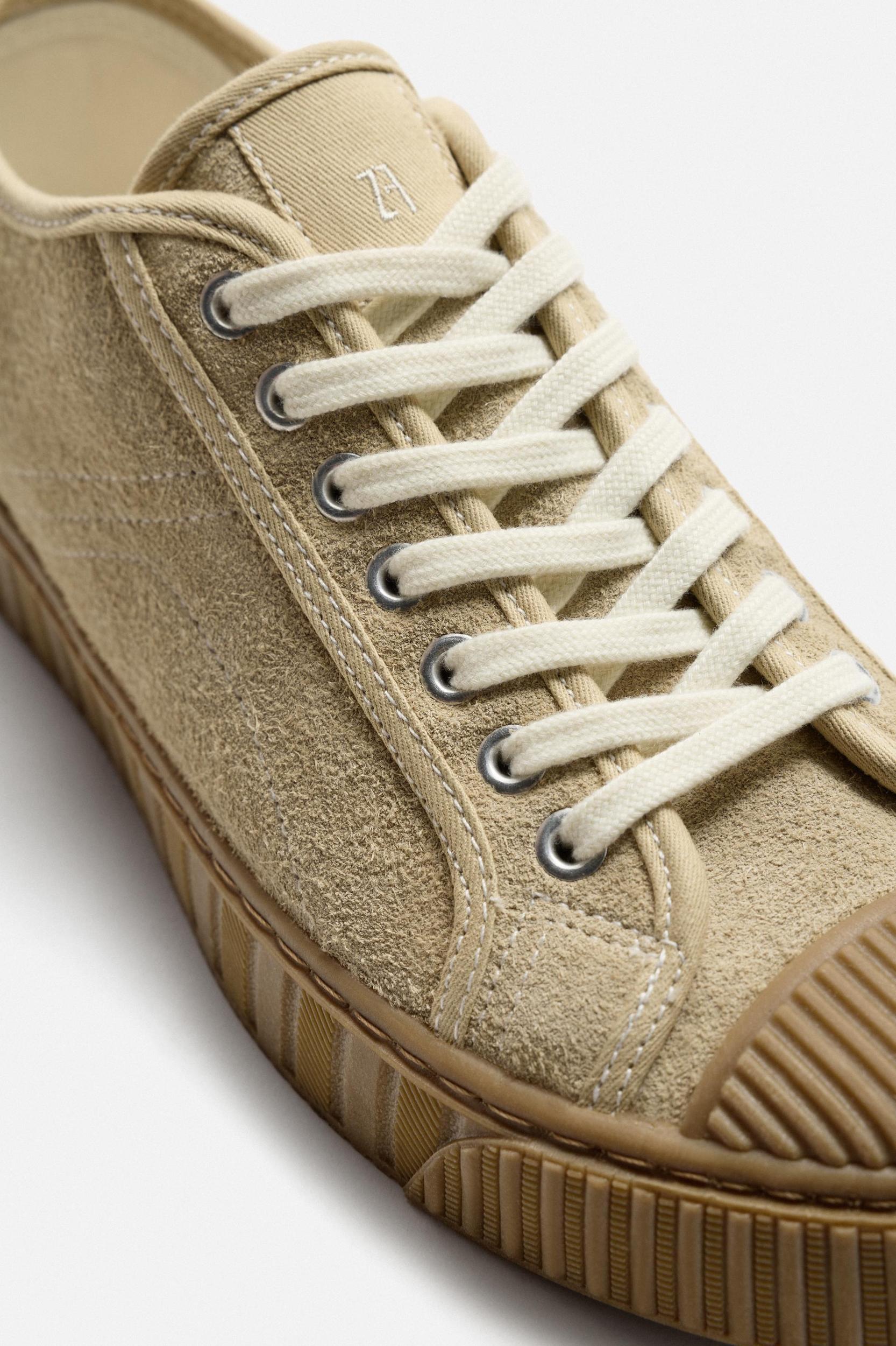 CONTRAST LEATHER SNEAKERS Product Image