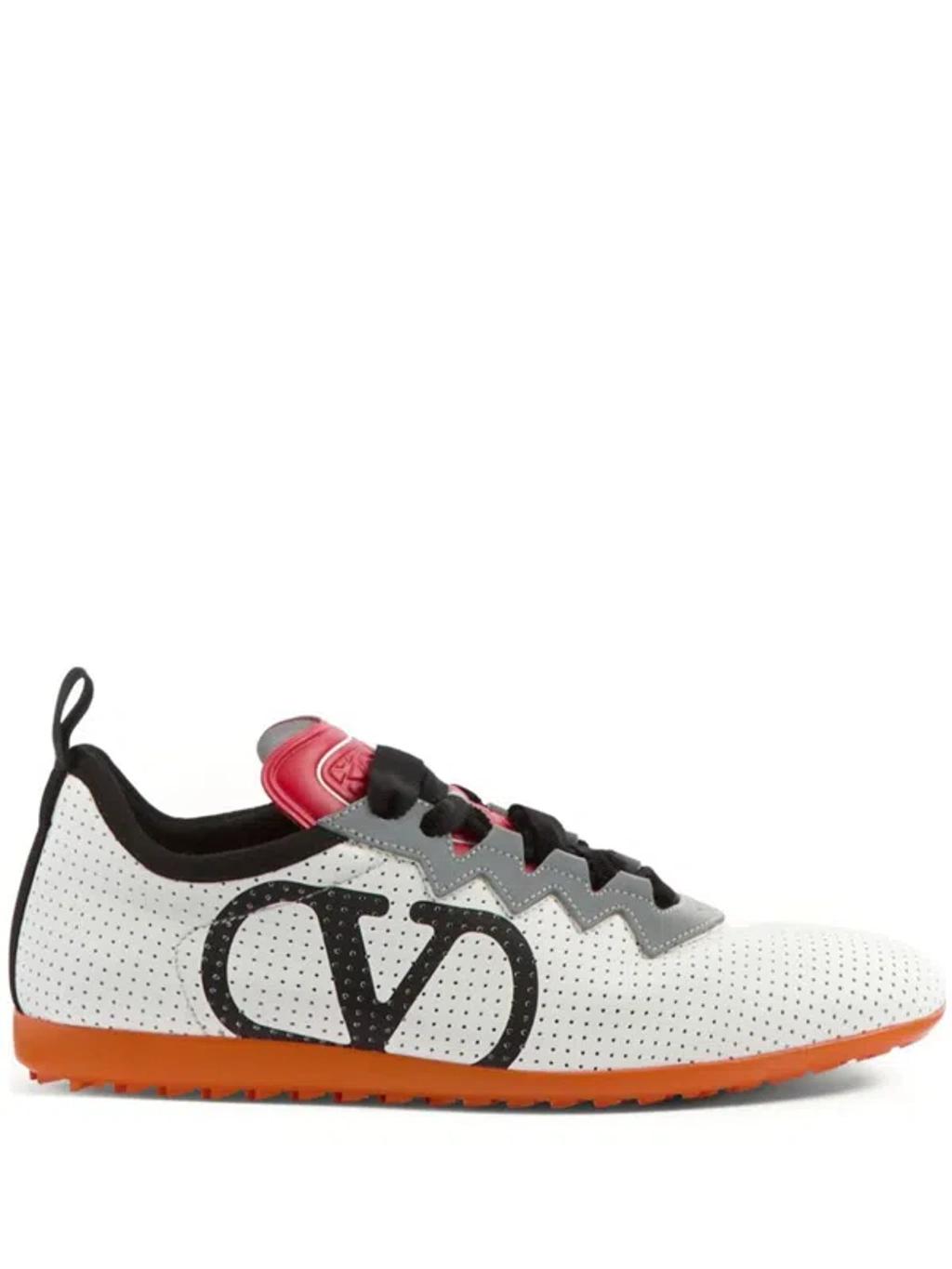 VALENTINO GARAVANI Chromathon Low-top Sneakers In Perforated Leather In Multi Product Image