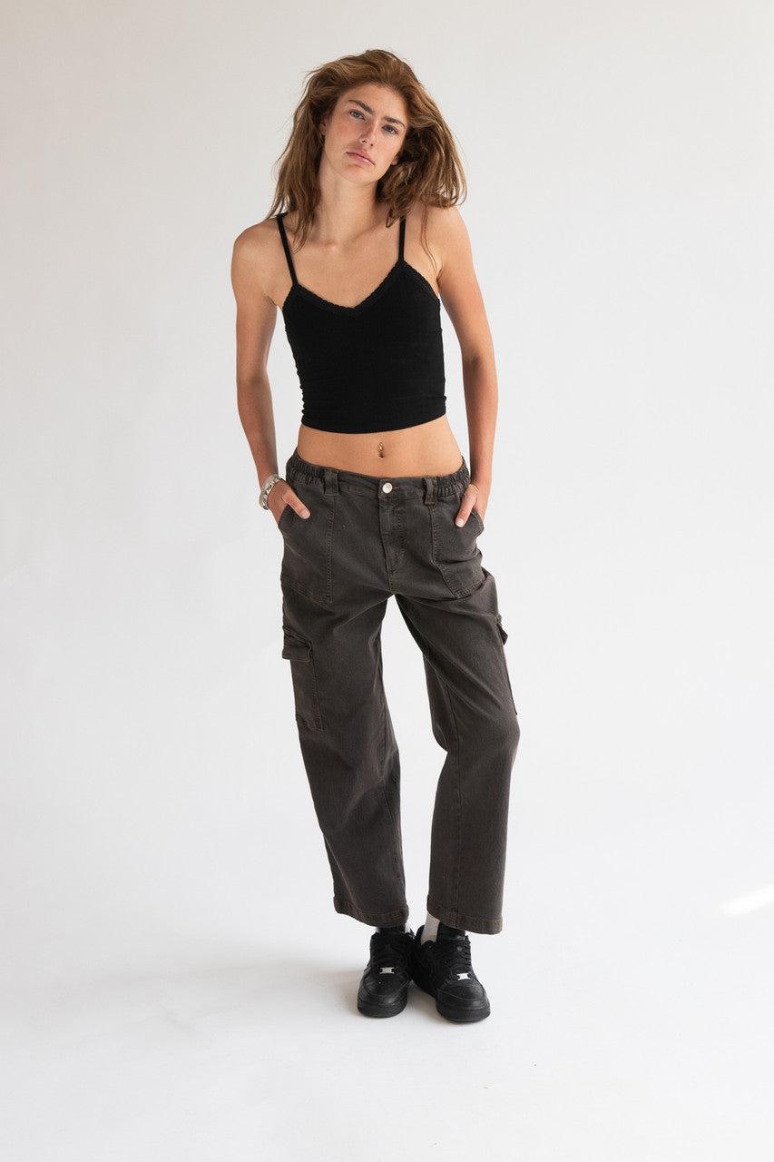 Grunge Wash Cargo Skater Jeans Product Image