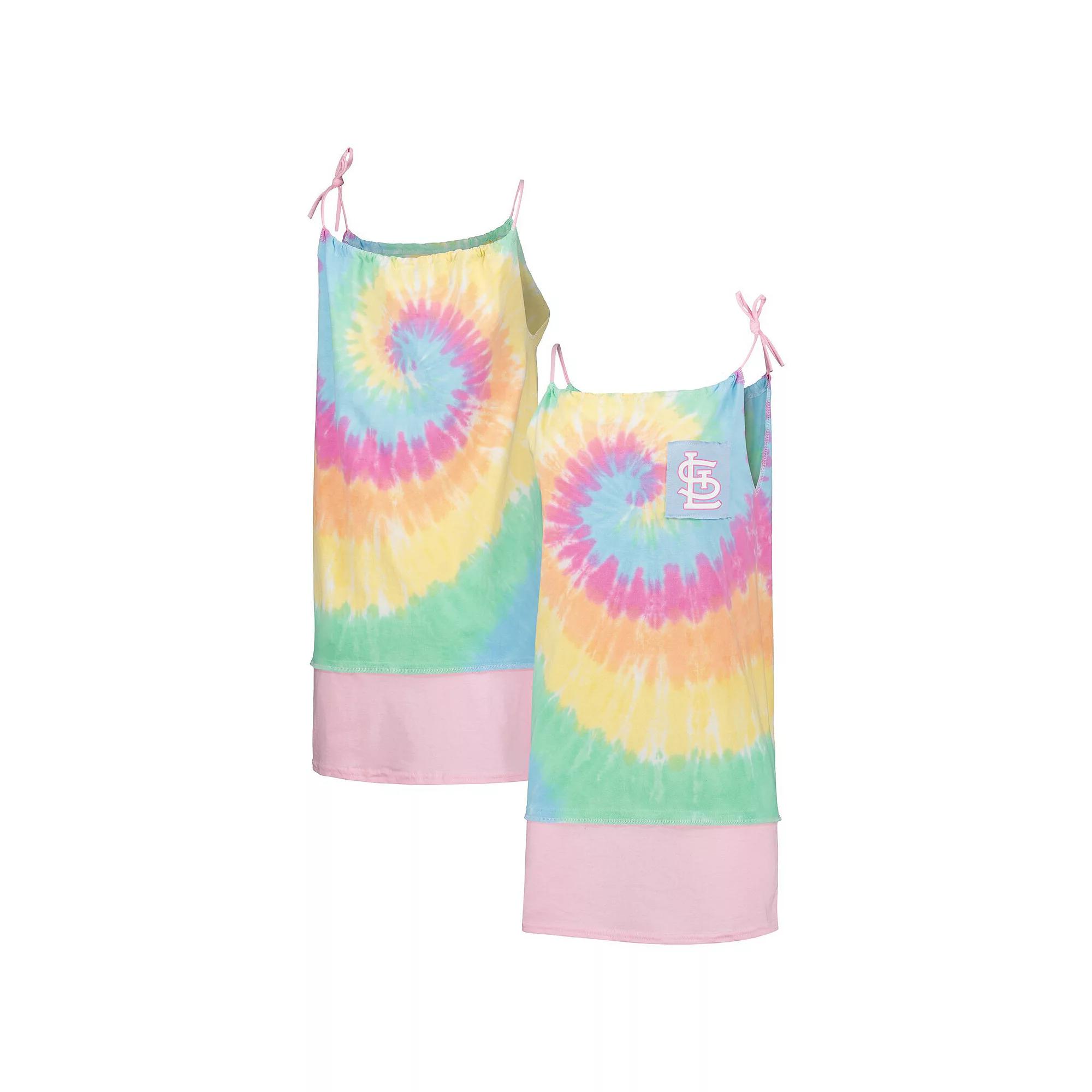 Women's Refried Apparel White St. Louis Cardinals Tie-Dye Tank Dress, Size: Medium Product Image