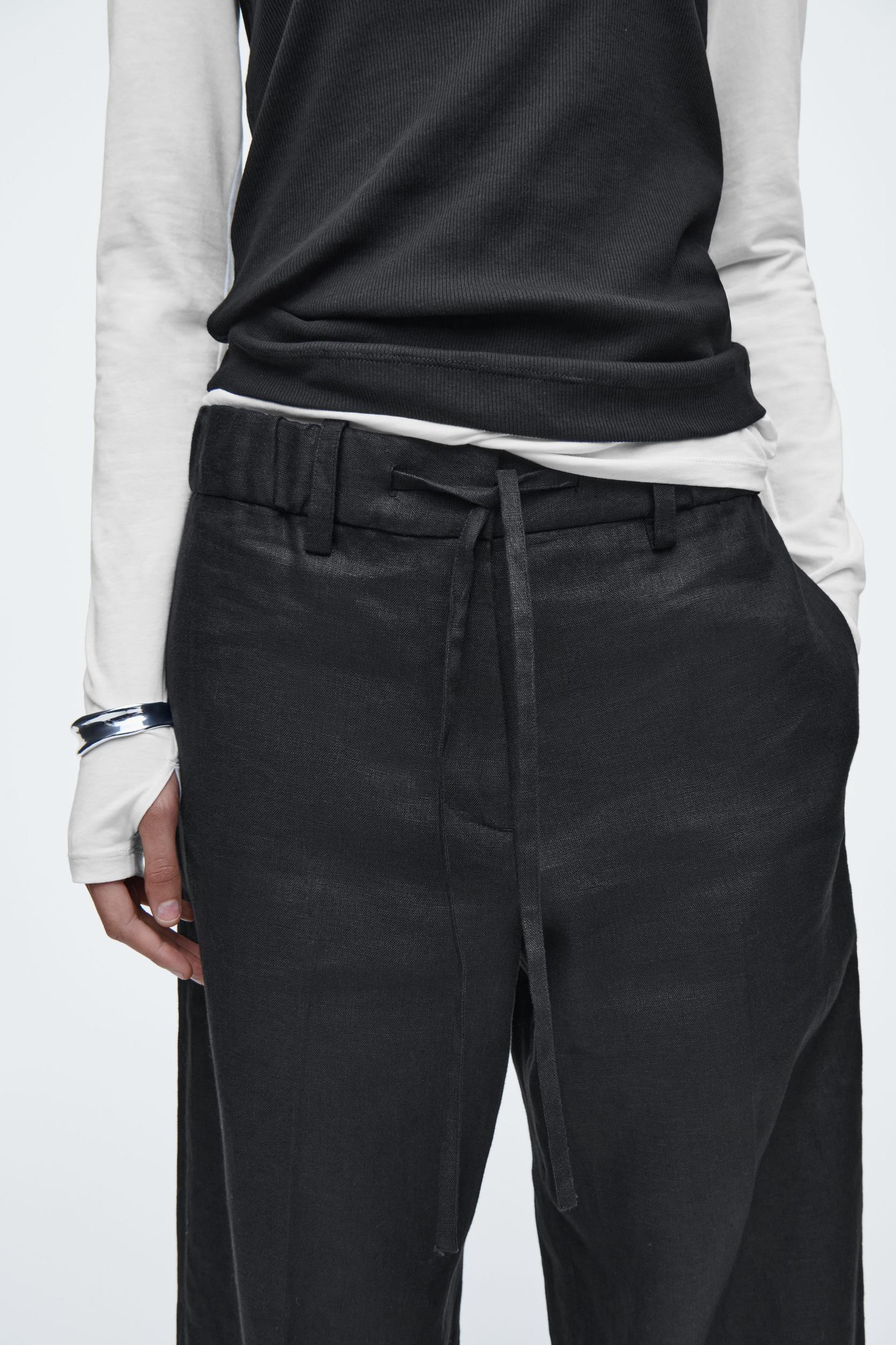 LINEN DRAWSTRING PANTS Product Image