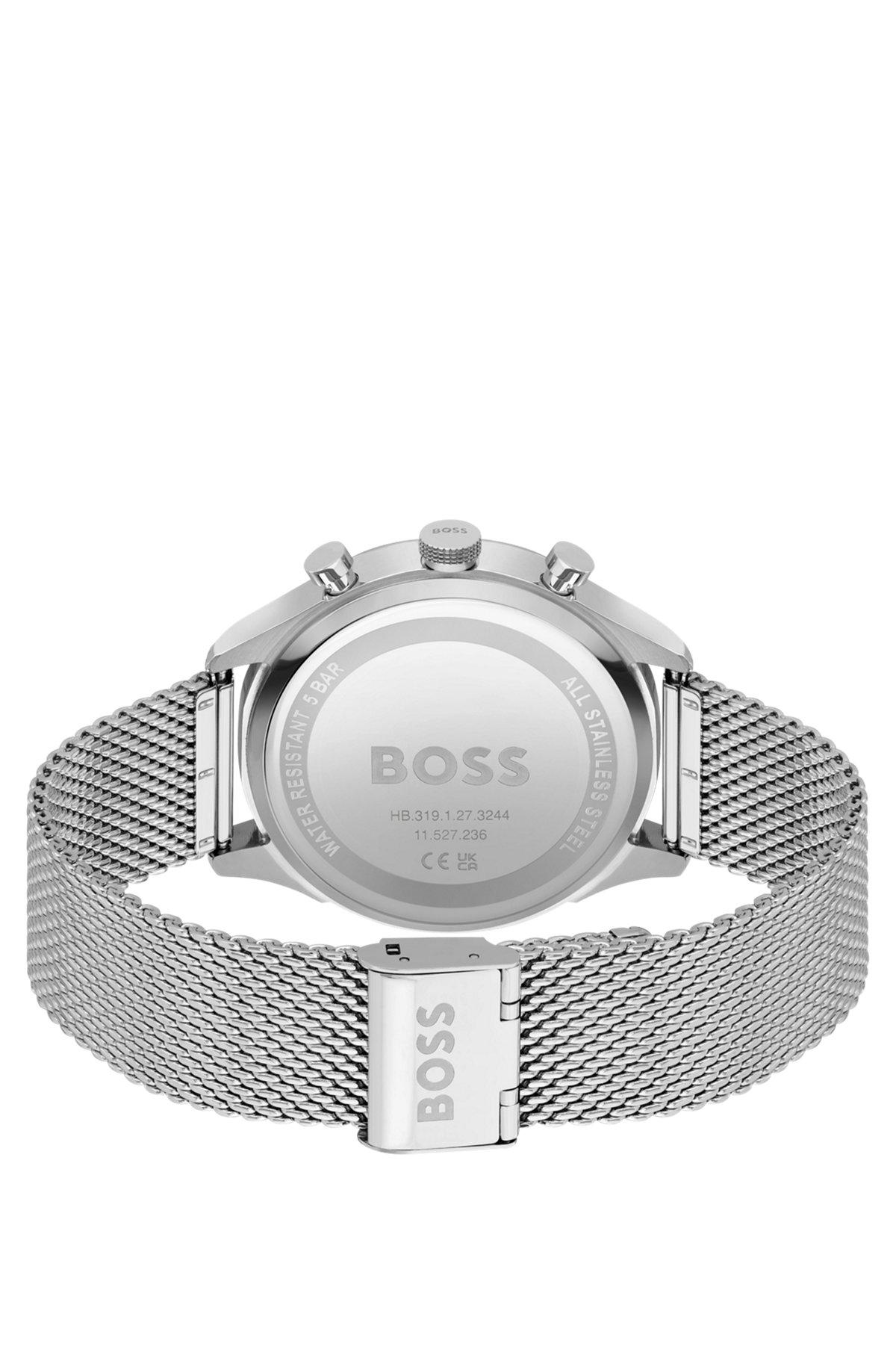 BOSS - Blue-dial chronograph watch with mesh bracelet Product Image