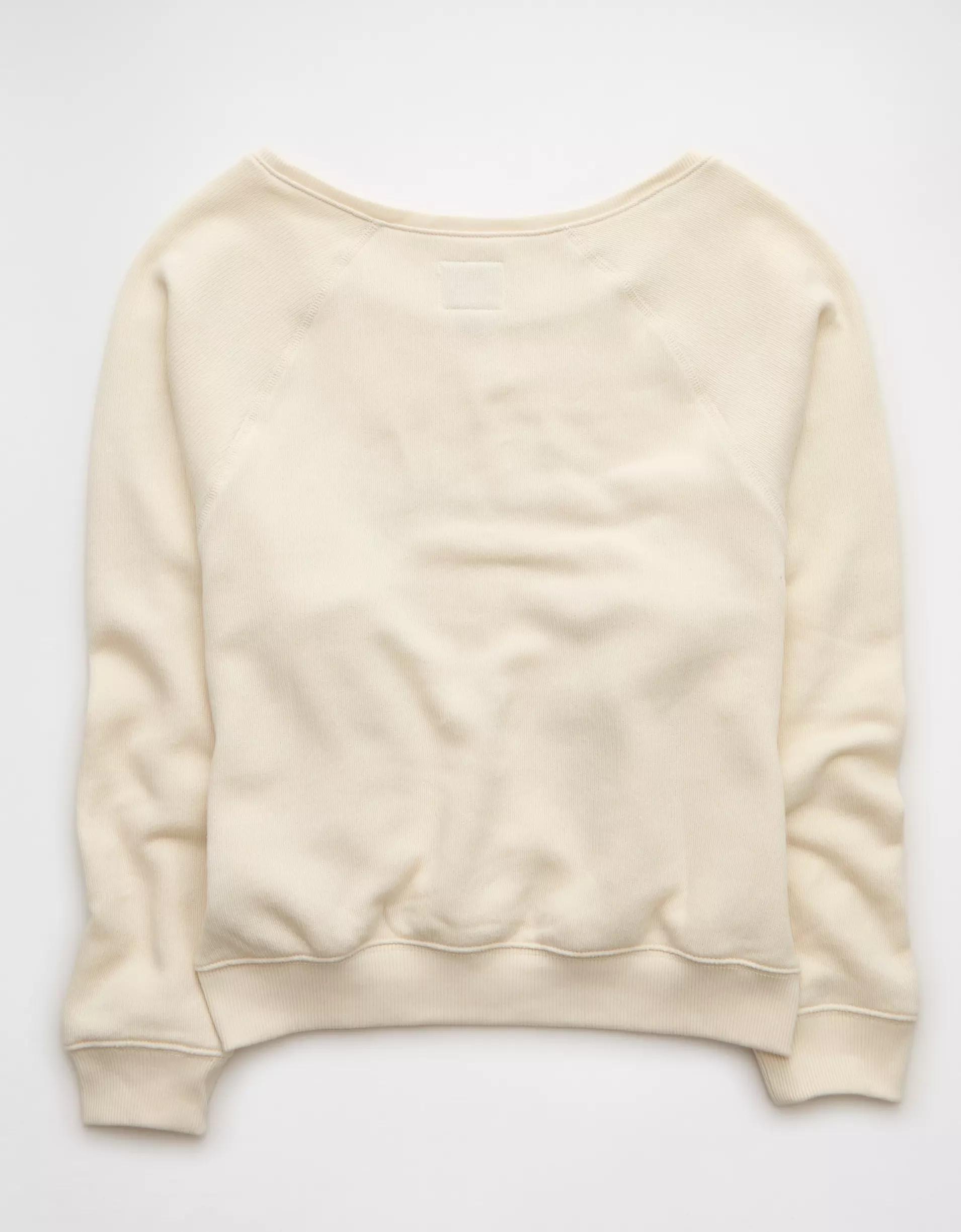 AE Oklahoma University Graphic Off The Shoulder Sweatshirt Product Image