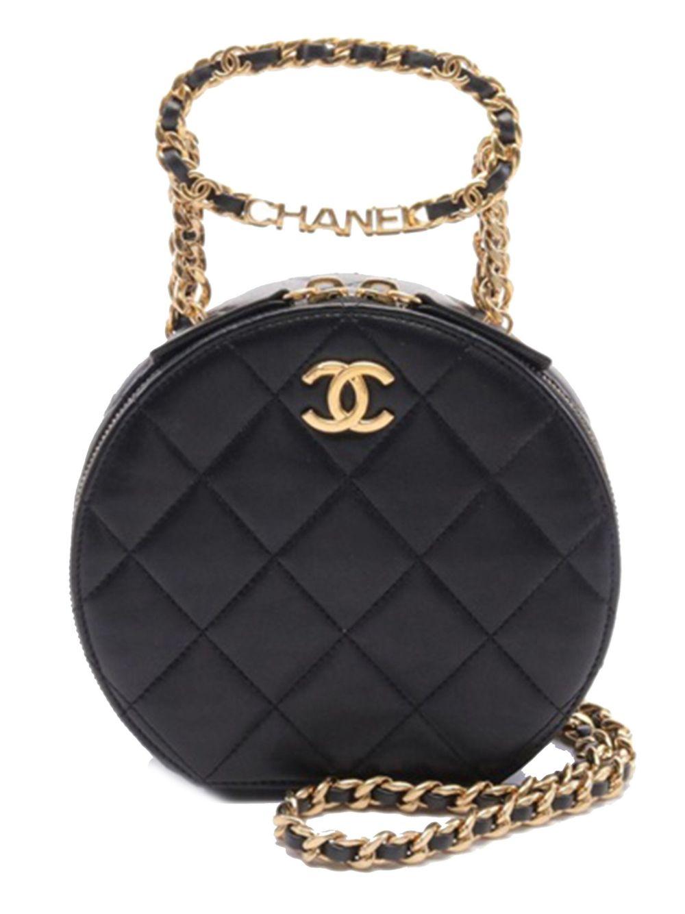 2021-2023 Quilted Lambskin Oval Logo Chain Top Handle Round Clutch on Chain satchel Product Image