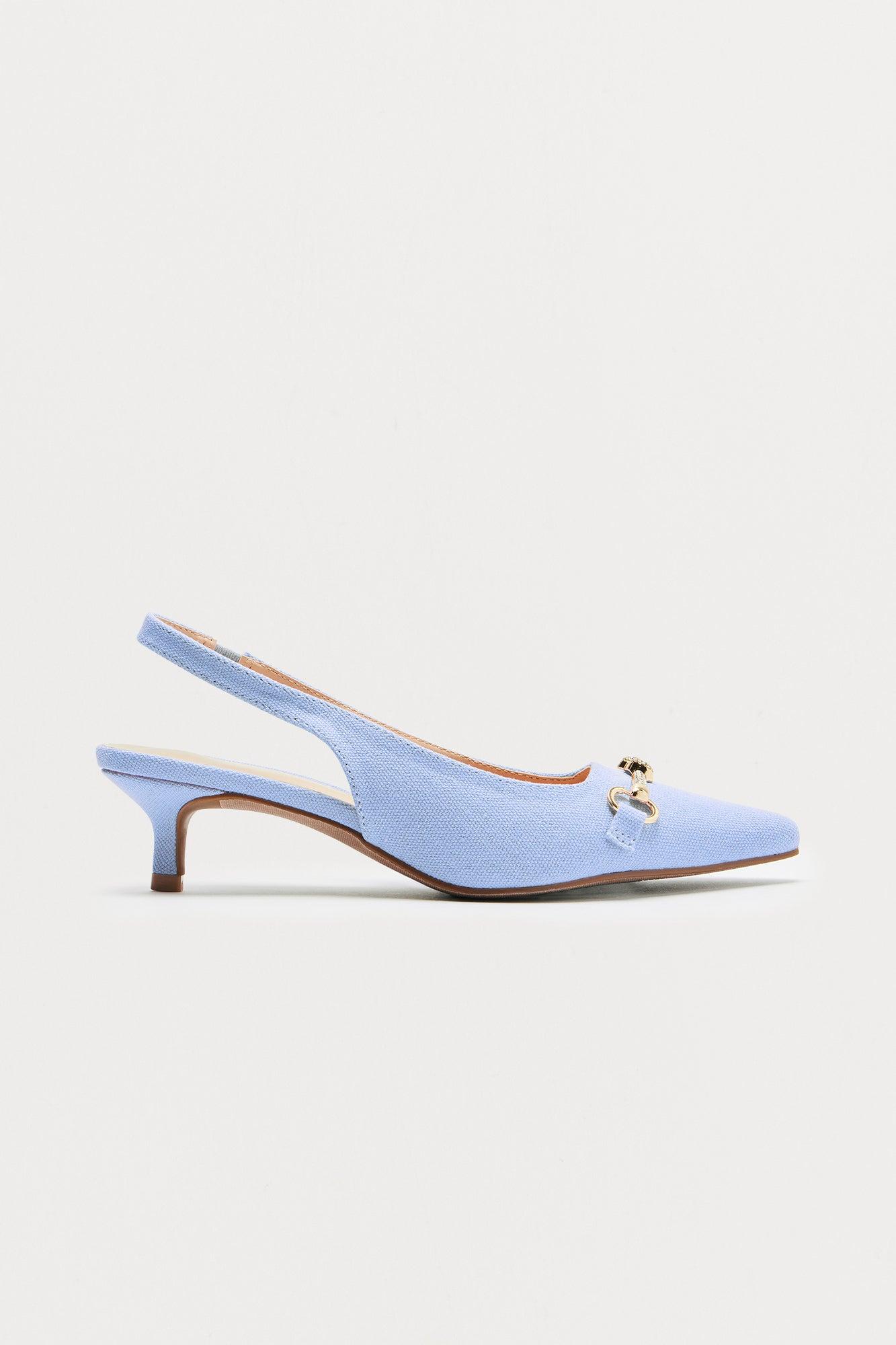Enya Kitten Heel Pumps - Light Blue Product Image