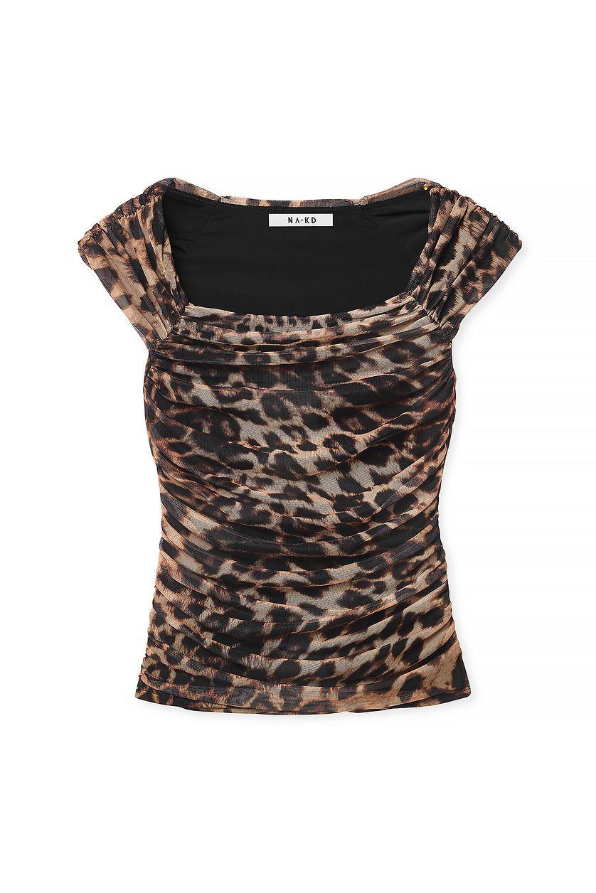 Scoop Neck Mesh Top Product Image