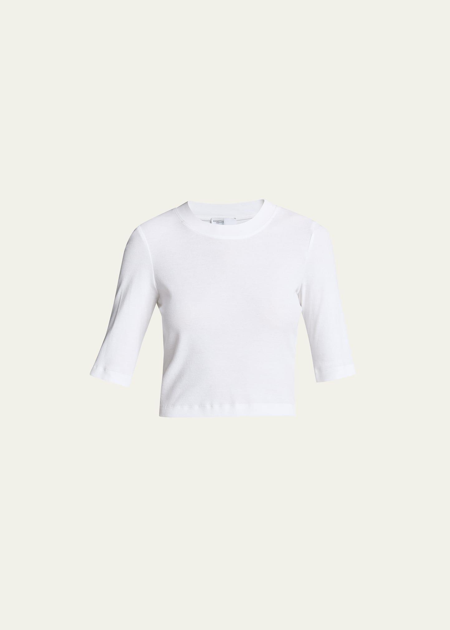 Cotton Cropped-Sleeve T-Shirt Product Image