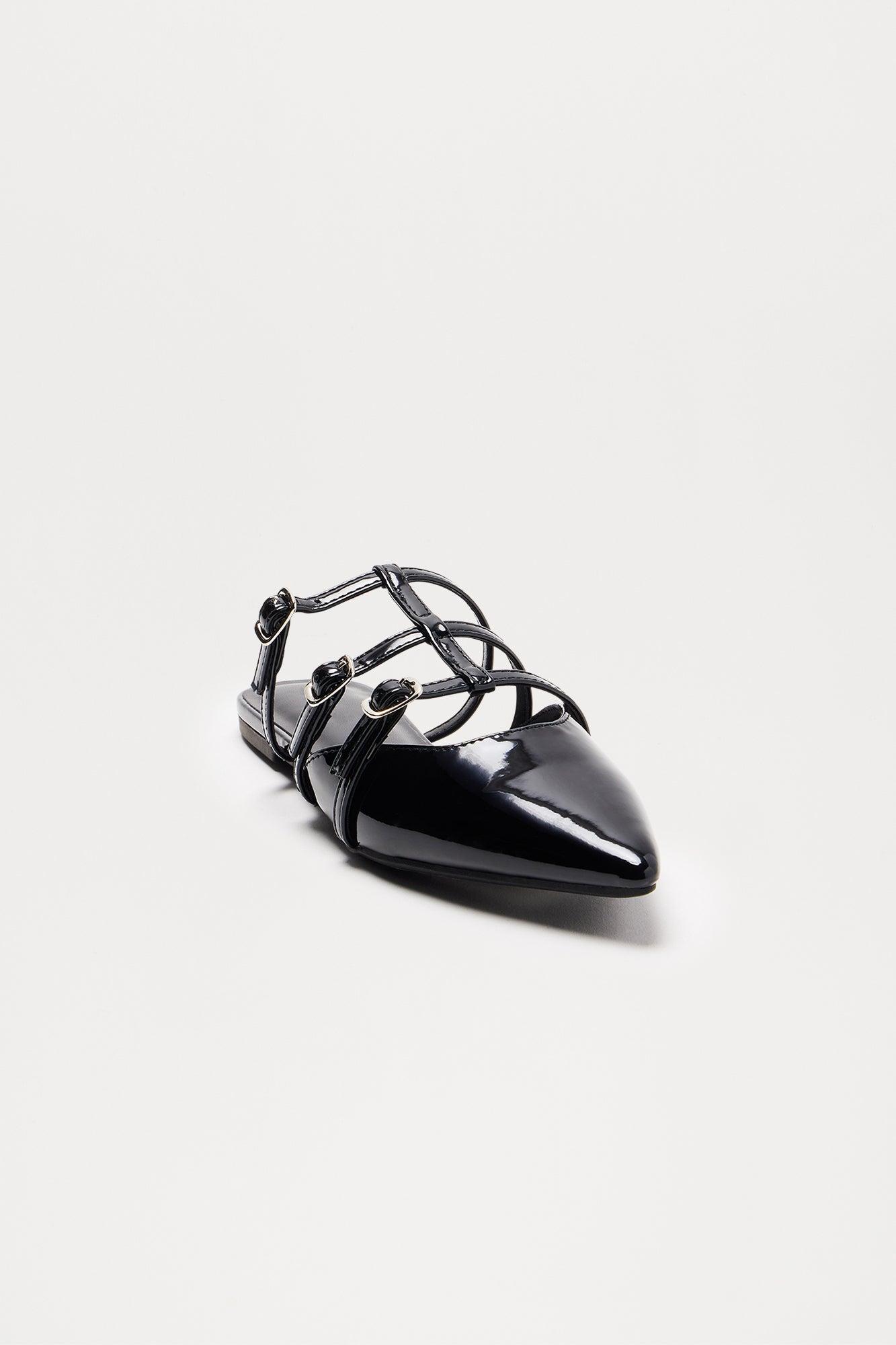 Elkie Buckle Flats - Black Product Image