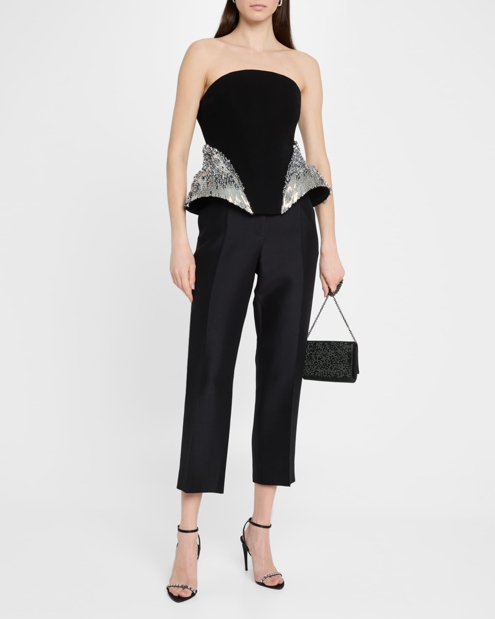 Sequined Strapless Corset Peplum Top Product Image