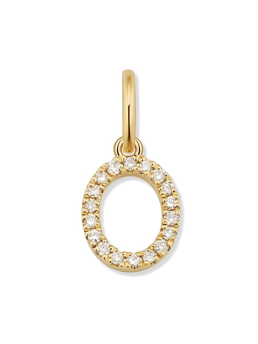 Womens 14K Yellow Gold My Letter Diamond Initial Pendant Charm Product Image