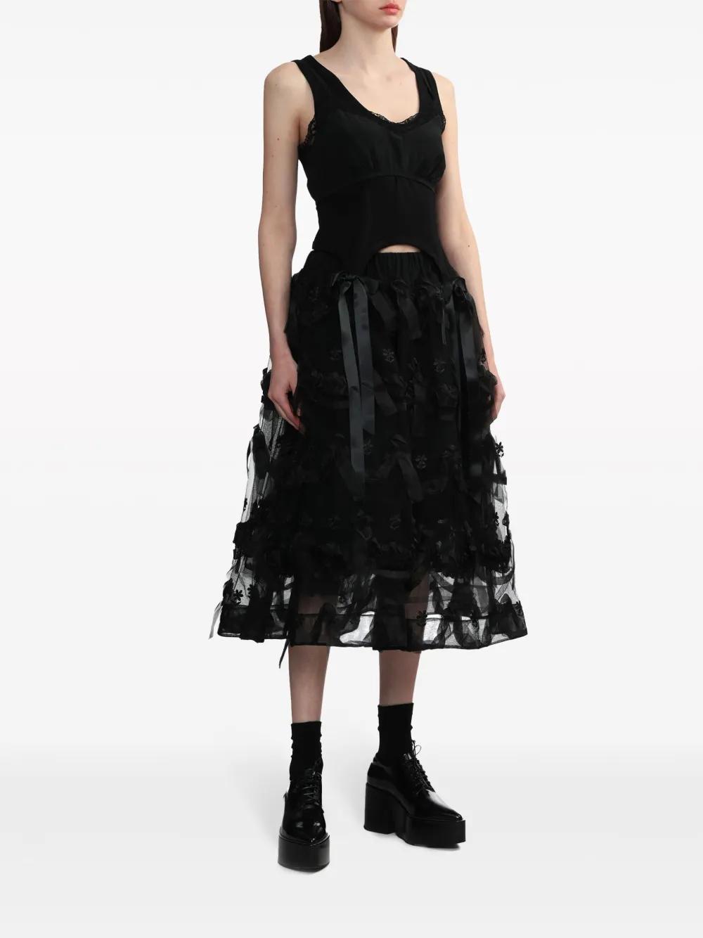 bow and ribbon-detail cotton vest Product Image