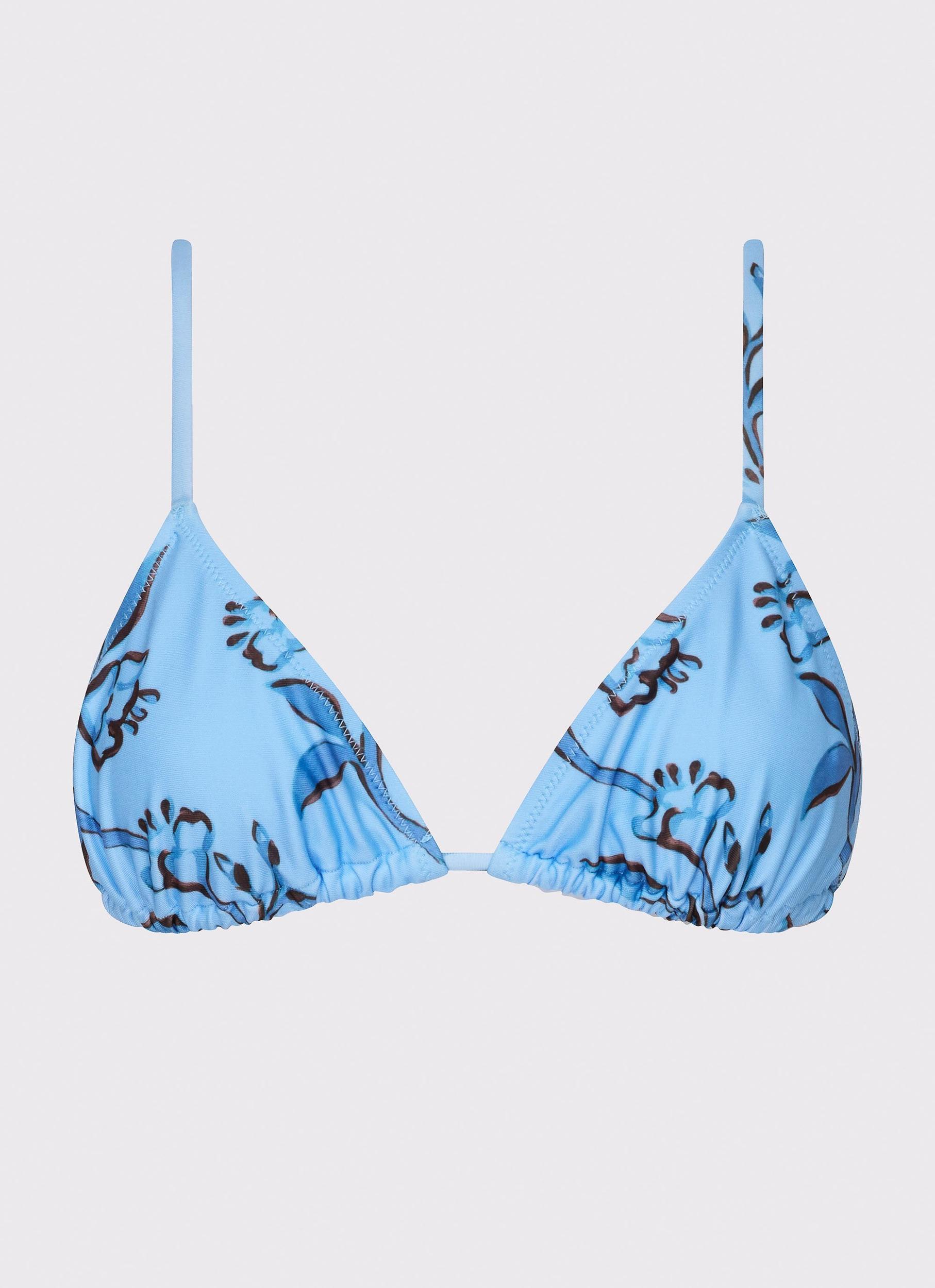 Calista Bikini Top - Blue Floral Print Product Image