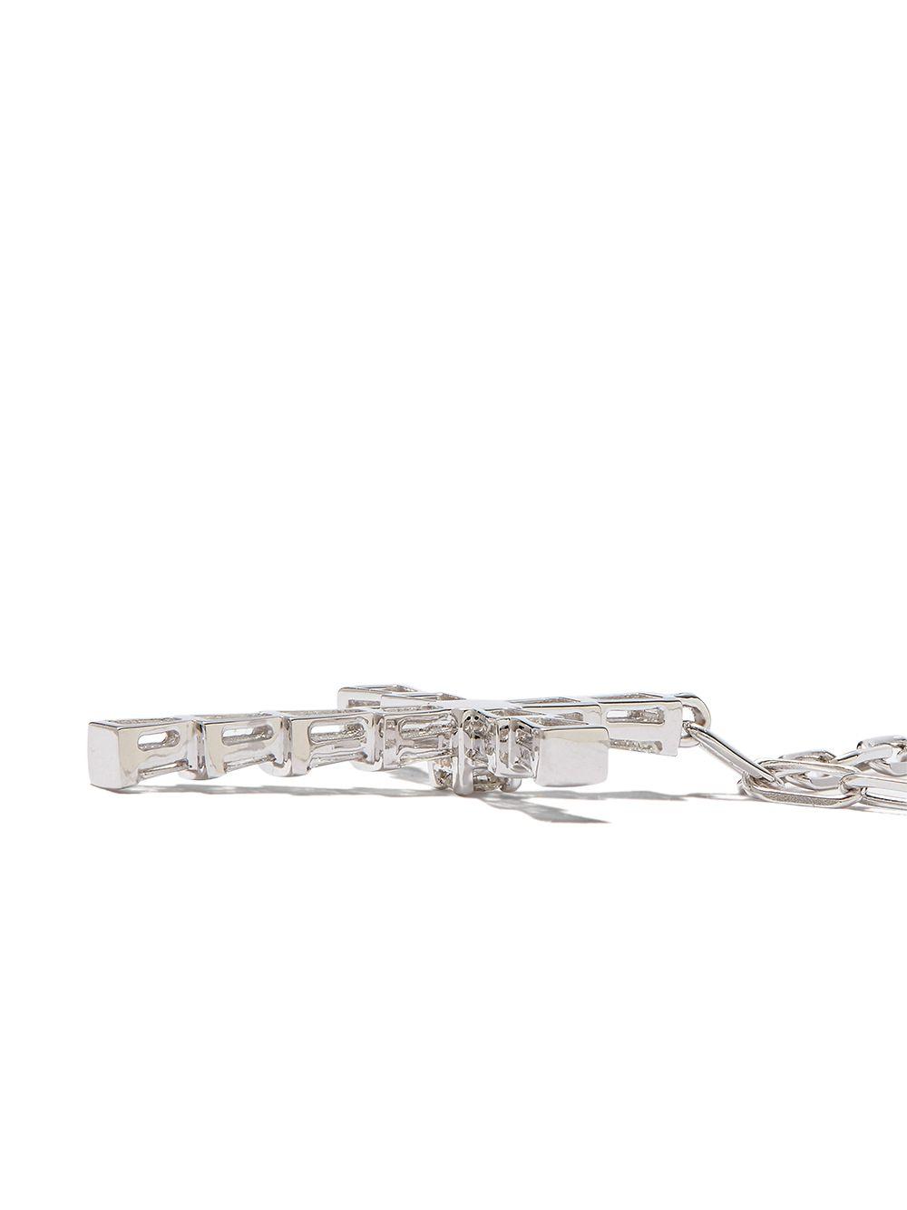 18kt white gold mini-cross diamond necklace Product Image