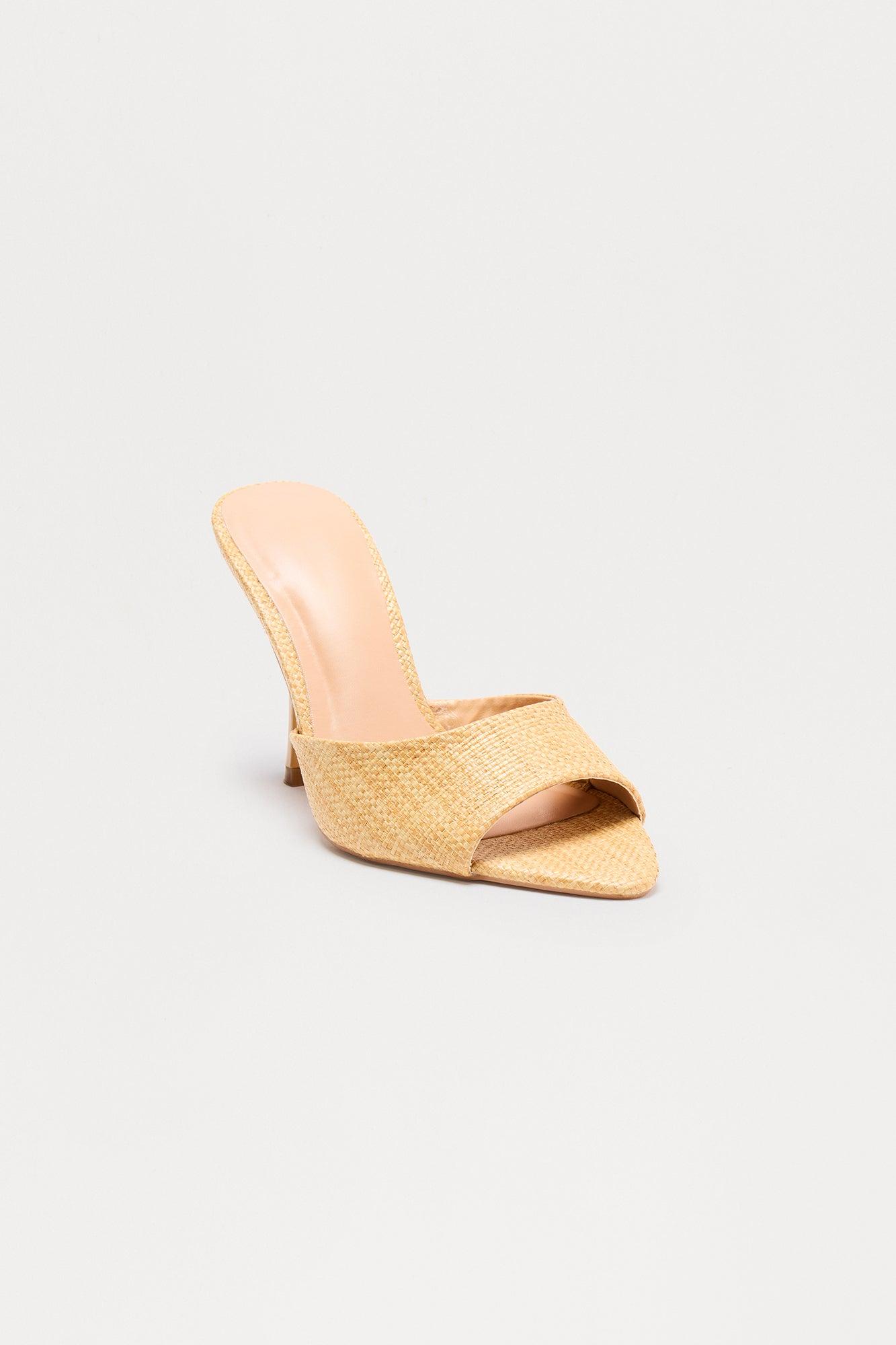 Tallou Peep Toe Stiletto Heels - Natural Product Image