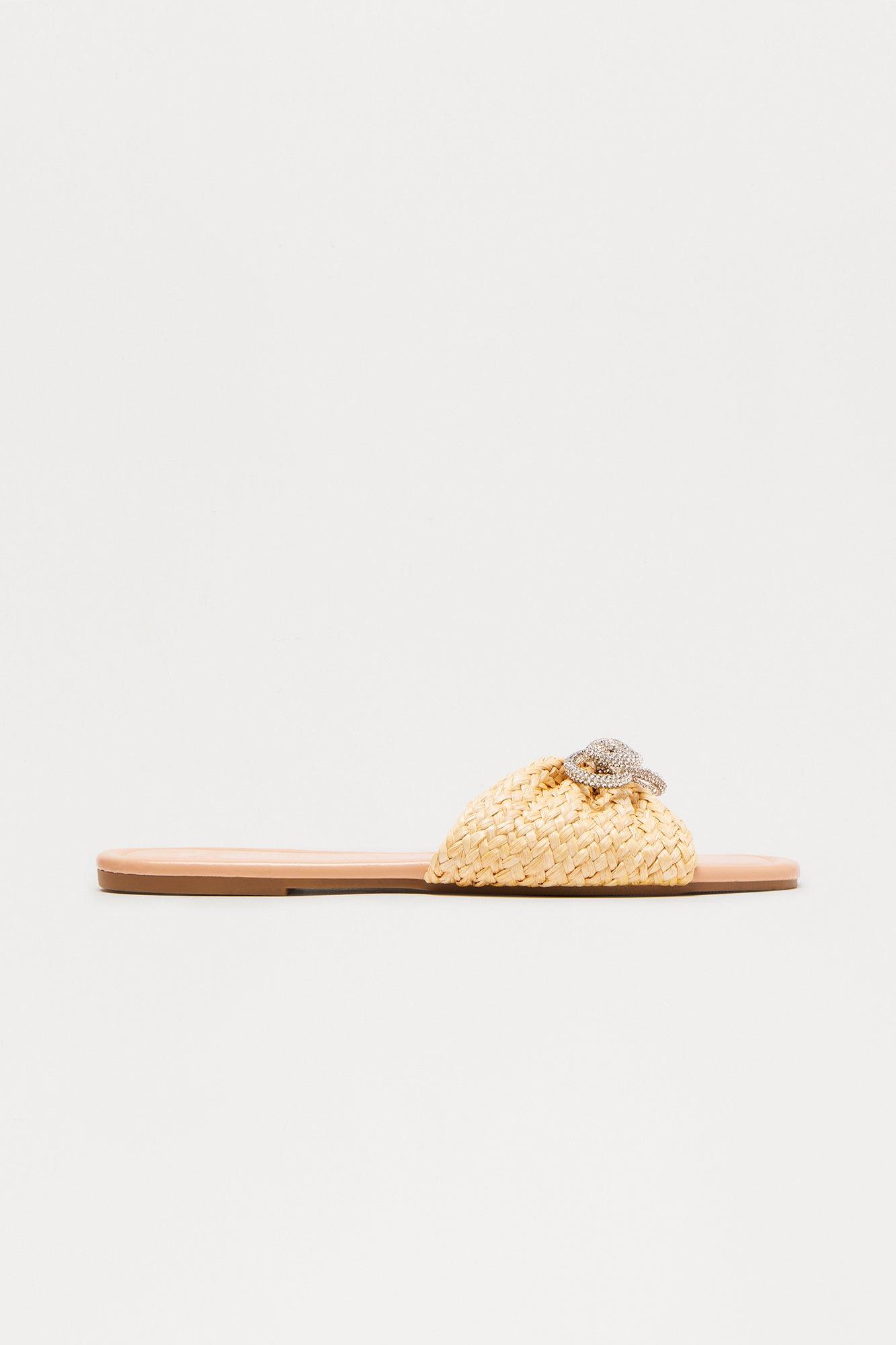 Hydra Bow Raffia Sandals - Natural Female Product Image