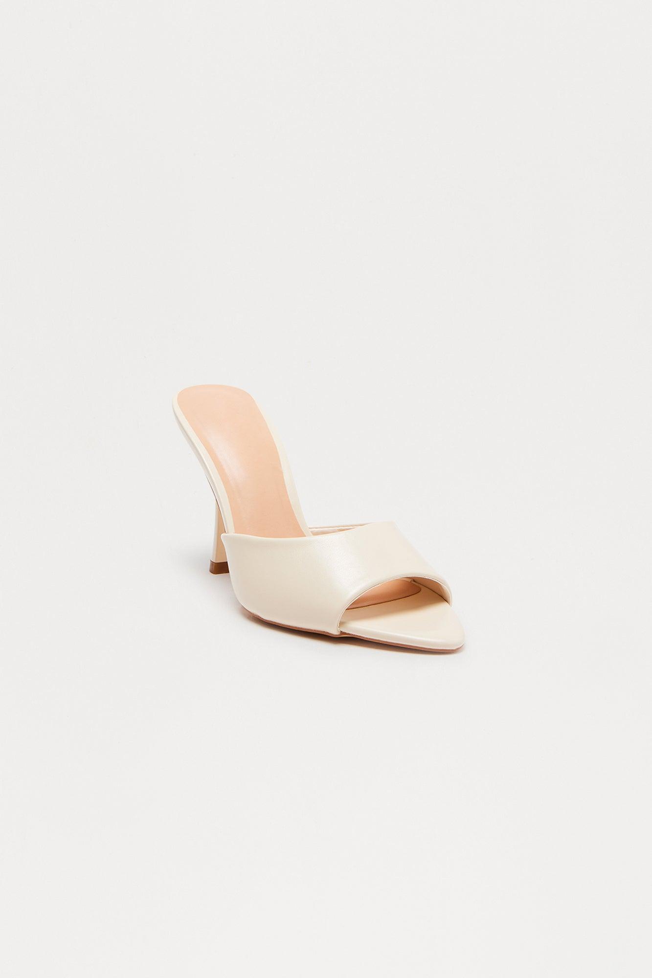 Tallou Peep Toe Stiletto Heels - Ivory Female Product Image