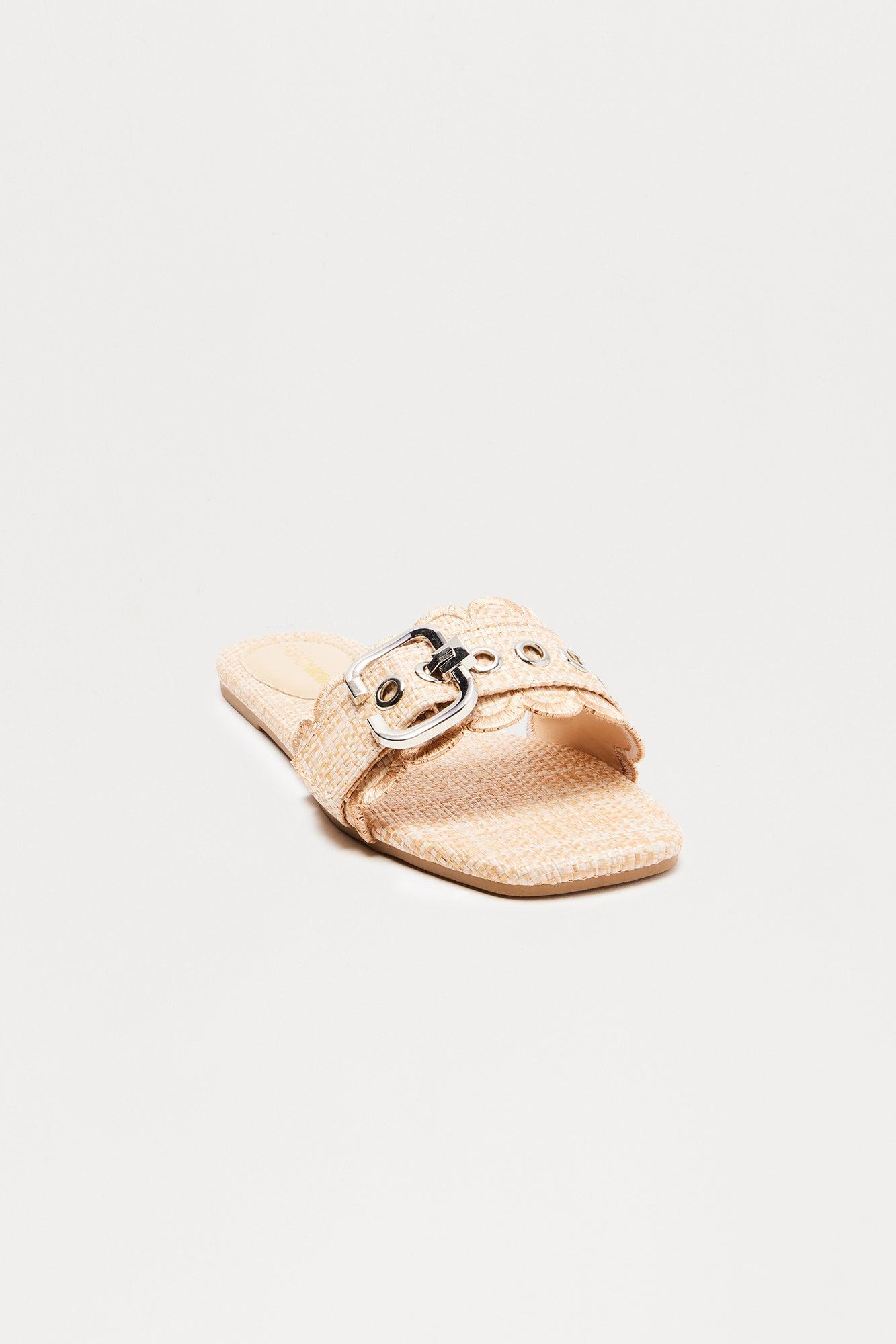 Blaise Buckle Sandals - Nude Product Image