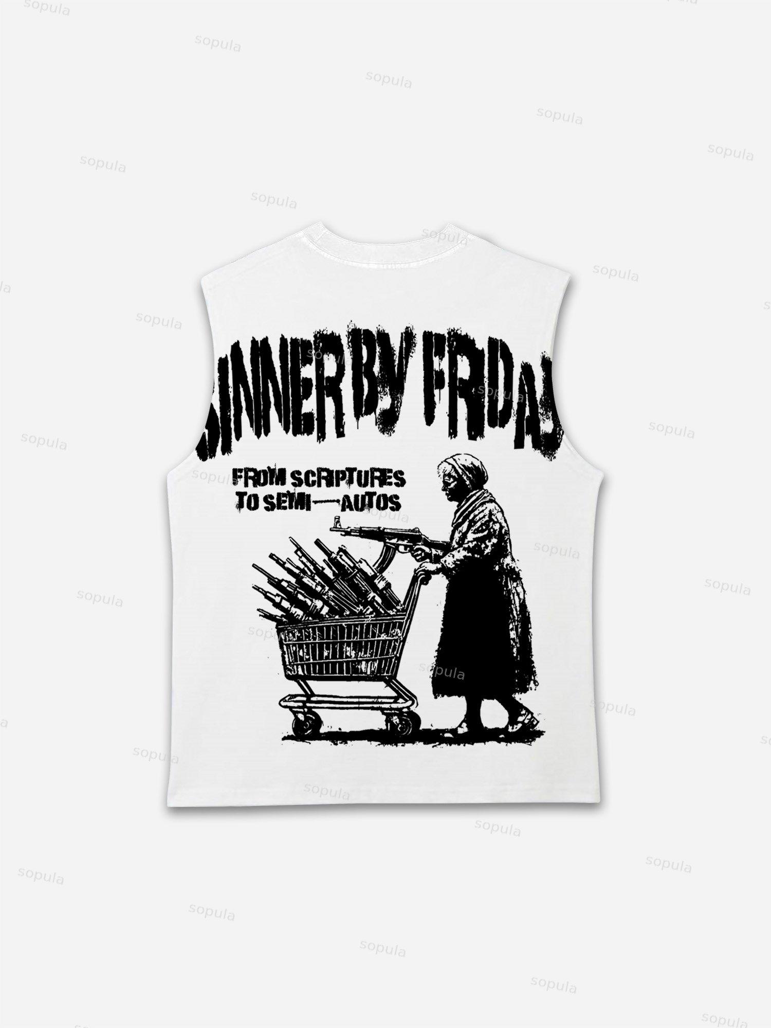 Sunday Is A Saint, Friday Is A Sinner Street Vintage Graphic Tank Top Product Image