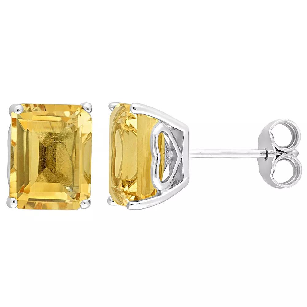 Stella Grace Sterling Silver & Gemstone Stud Earrings, Womens, Citrine Product Image