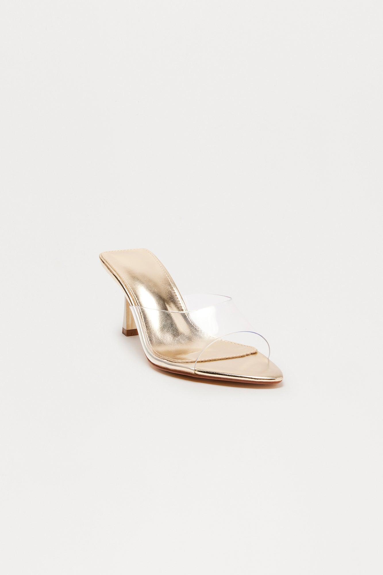 Cana Clear Mules - Gold Female Product Image